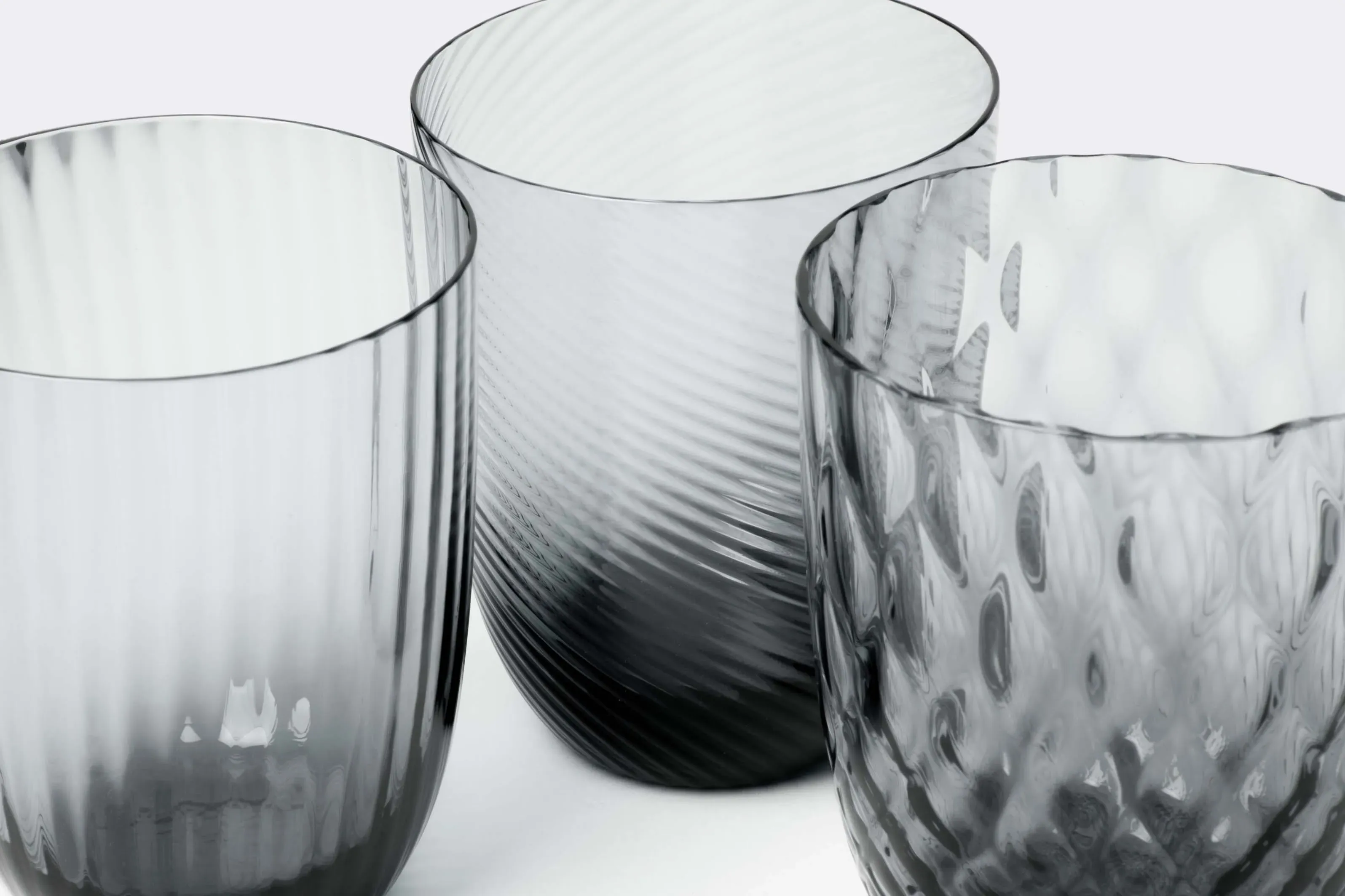 6-Piece Water Glass Set - Grey, Glass