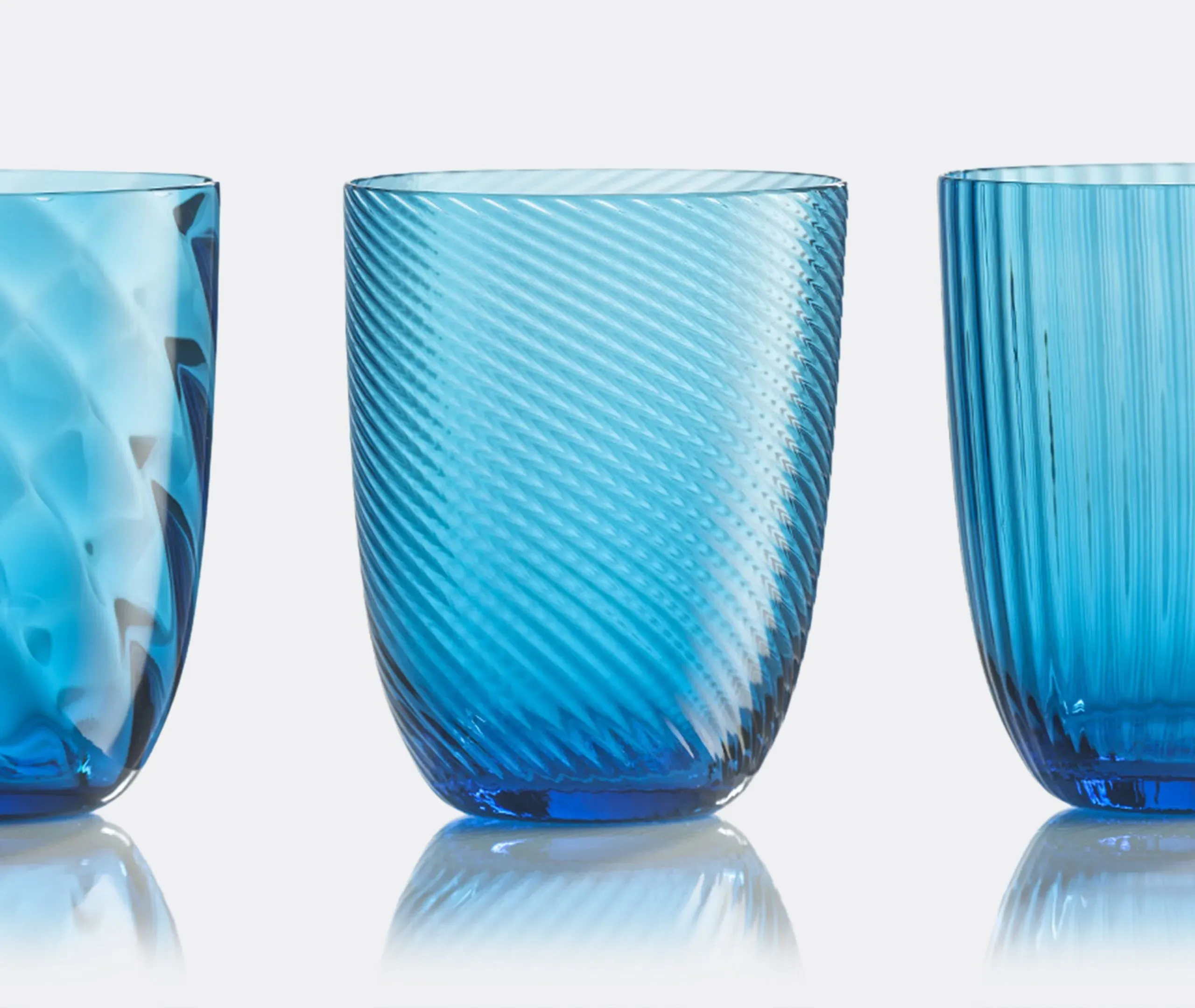 6-Piece Water Glass Set - Light Blue, Glass