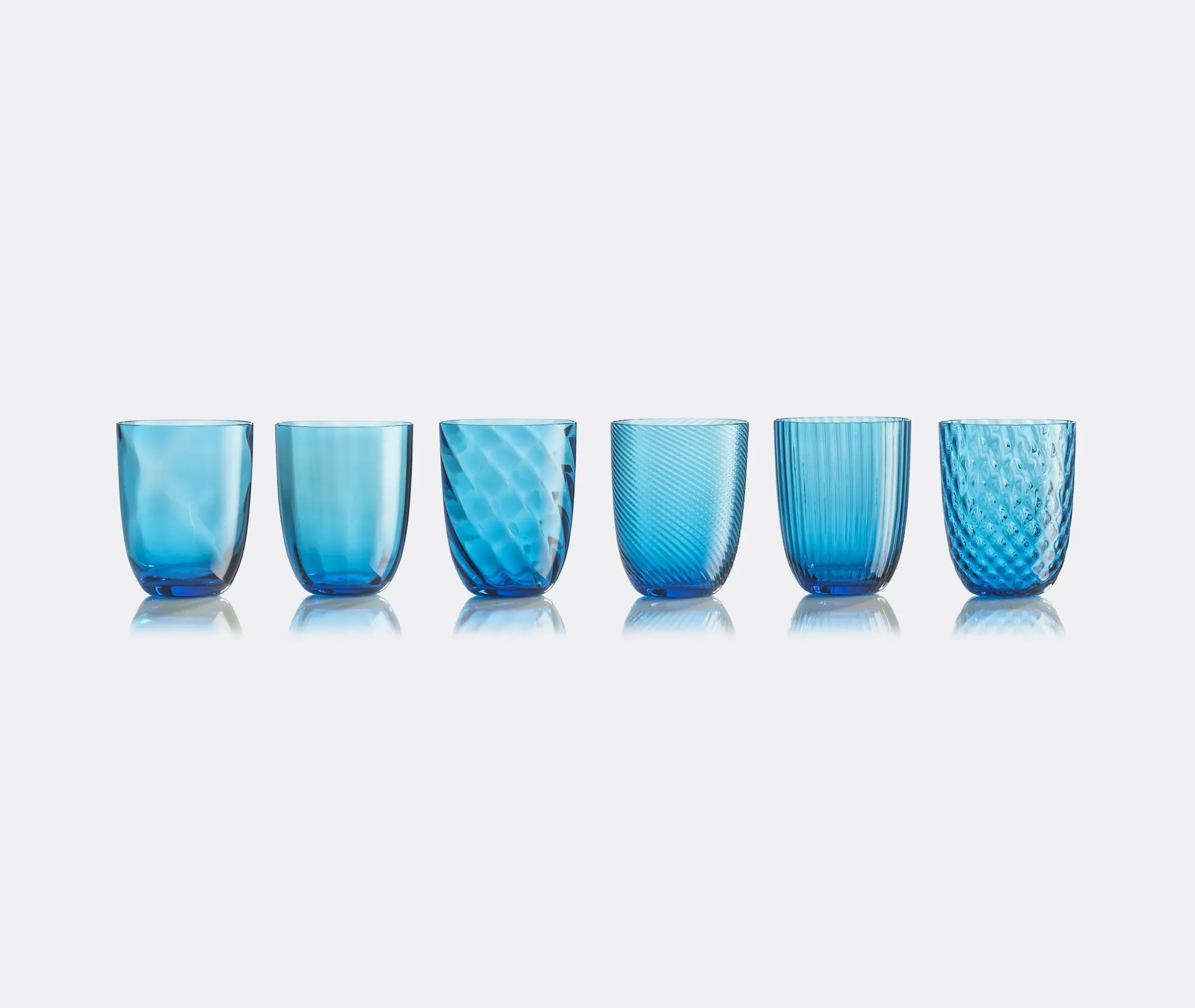 6-Piece Water Glass Set - Light Blue, Glass