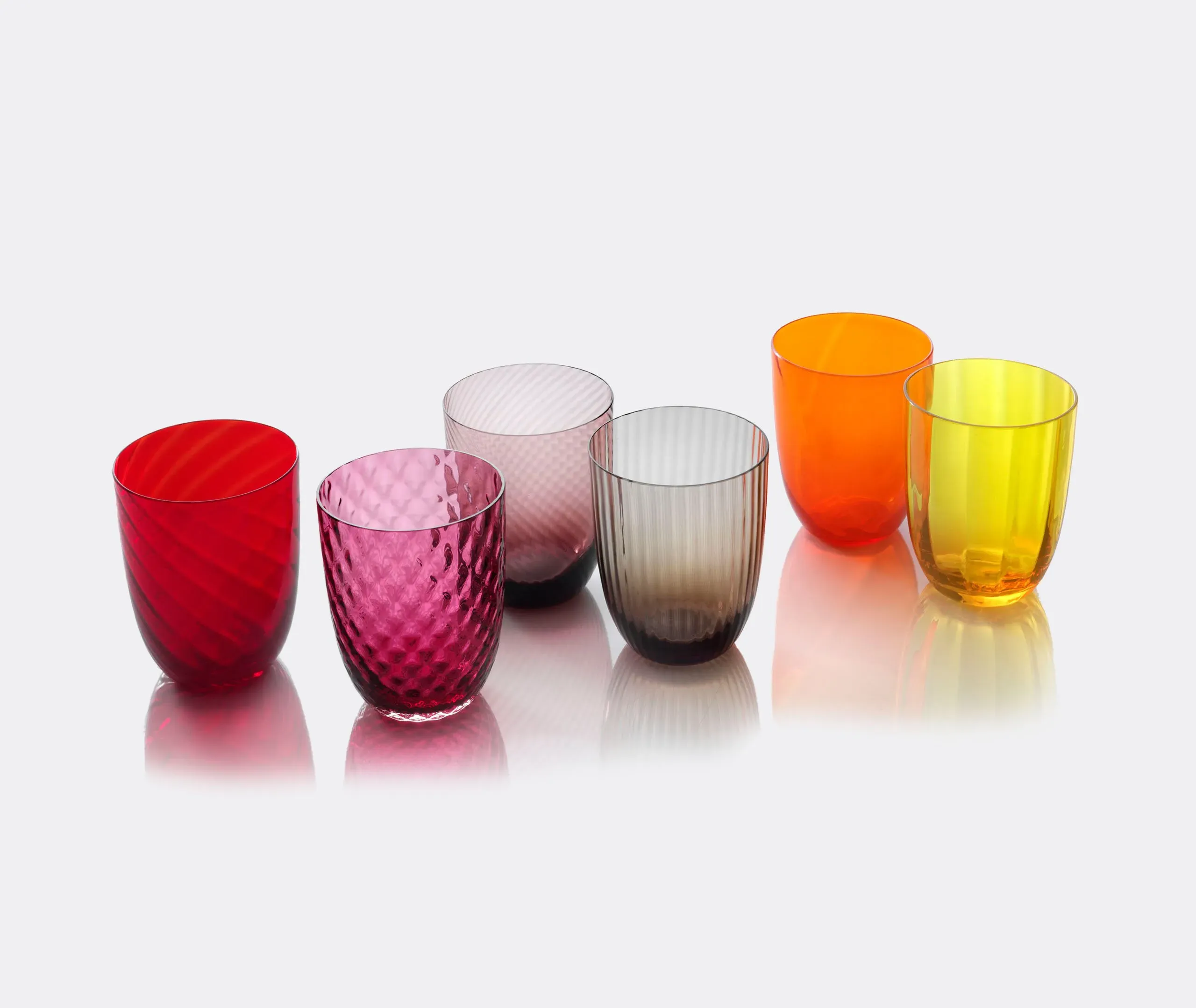 6-Piece Water Glass Set - Multicolour, Glass