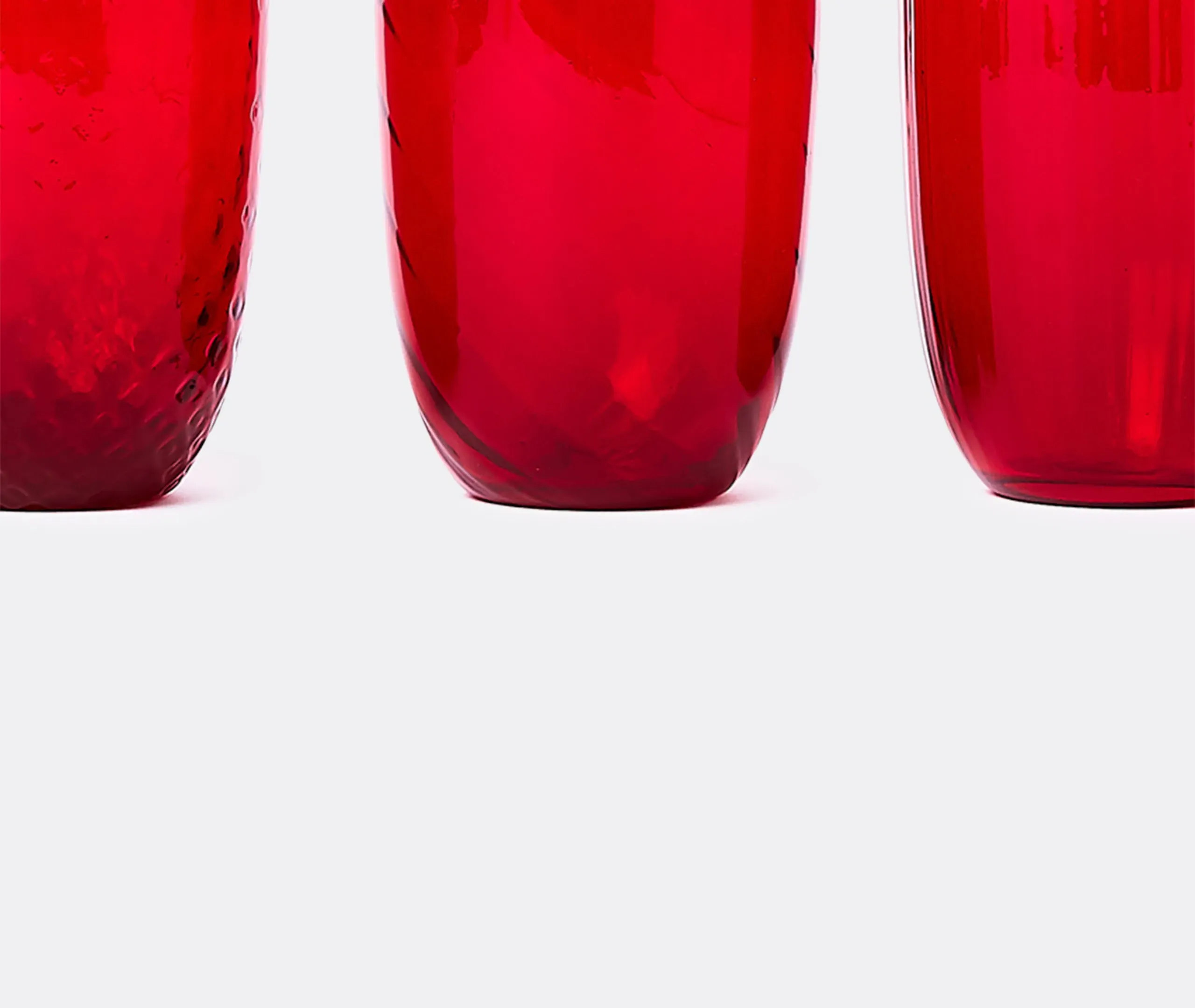 6-Piece Water Glass Set - Red, Glass