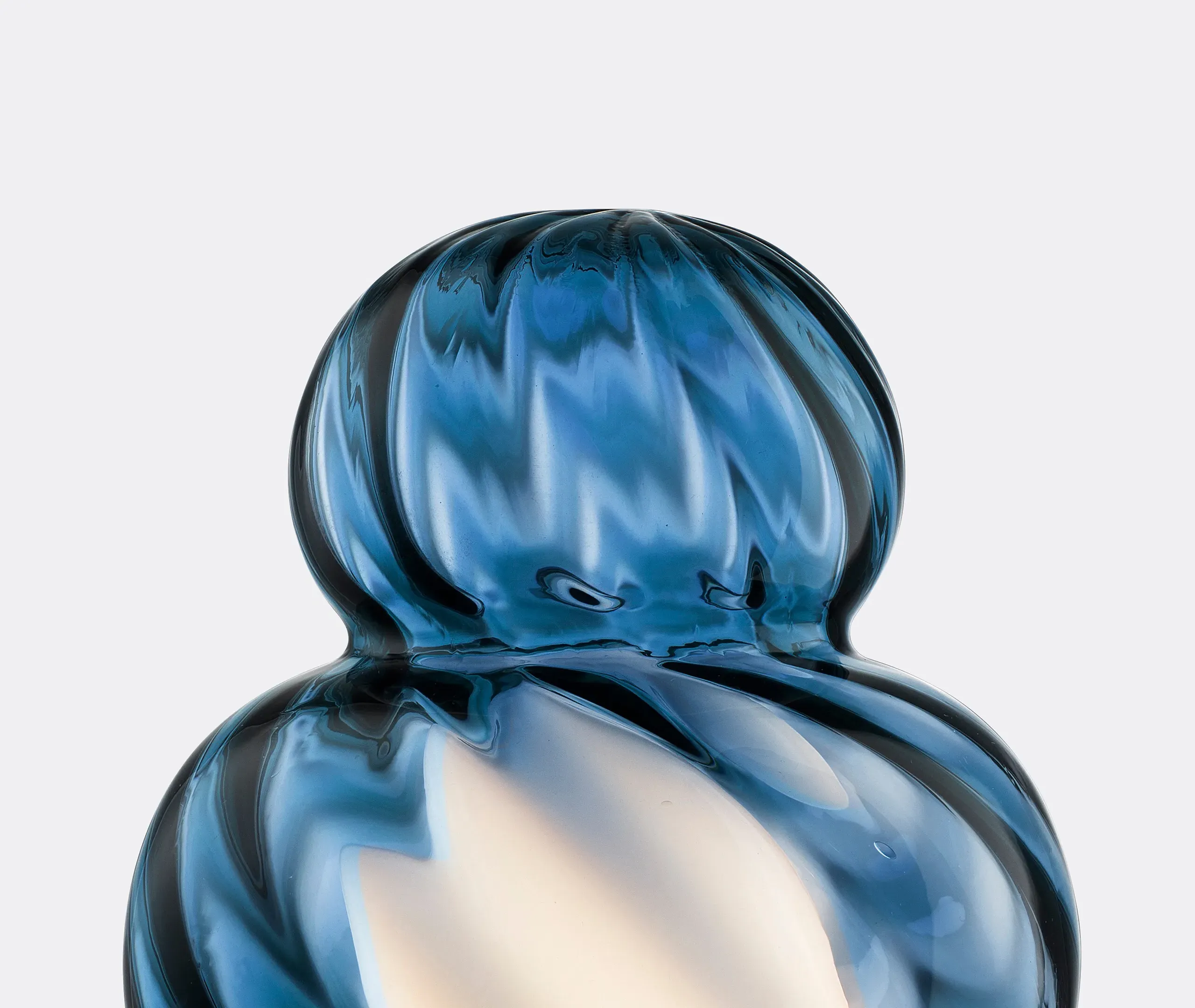 Bibendum Optic Twist Table Lamp - Avio Blue, Murano Glass alternate view