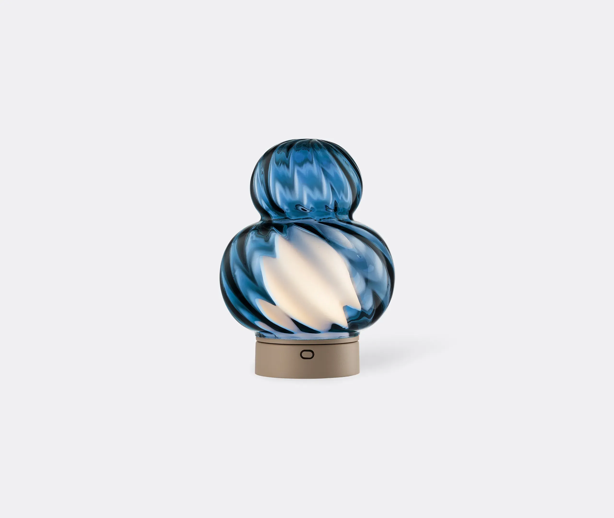 Bibendum Optic Twist Table Lamp - Avio Blue, Murano Glass product