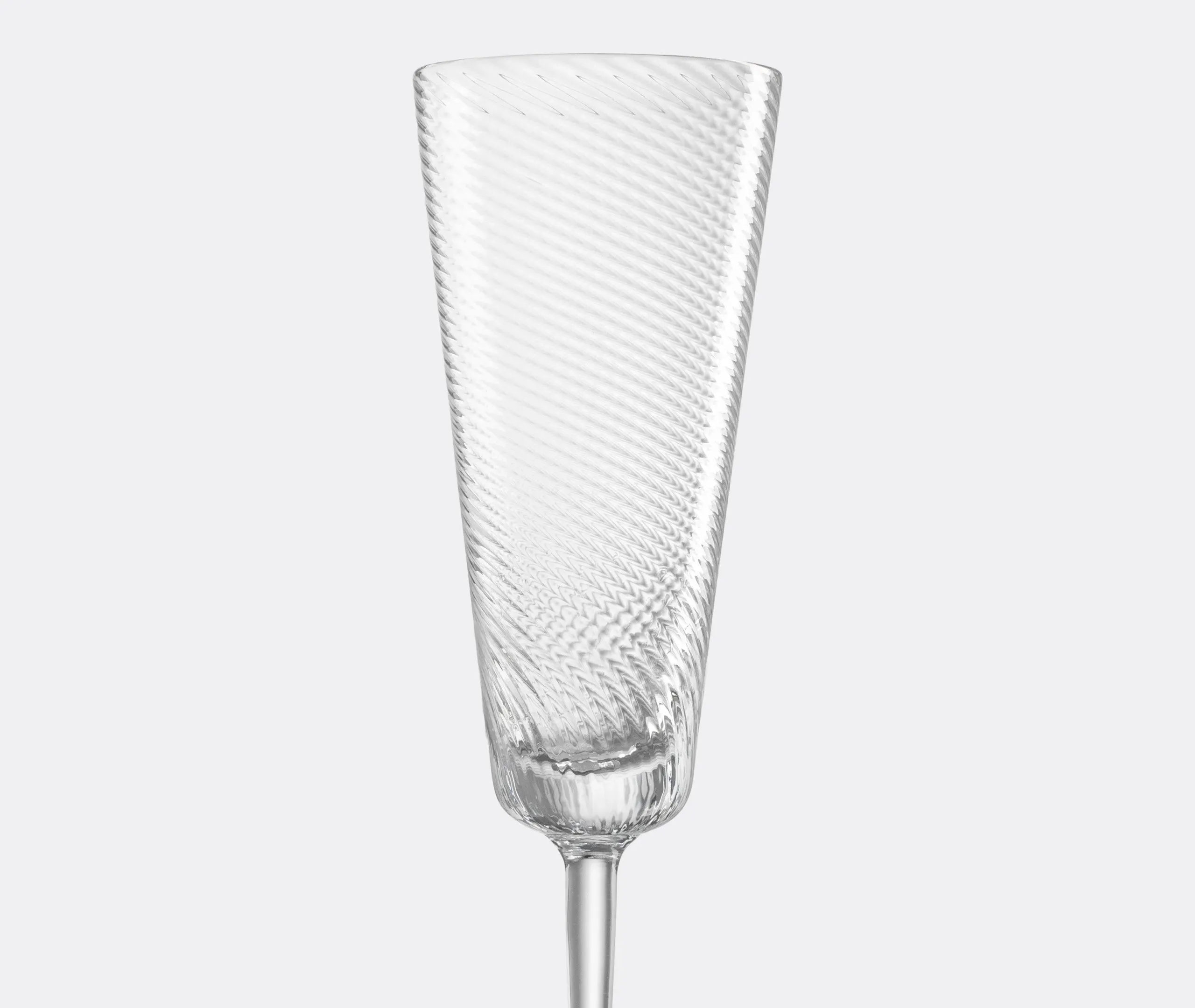 Champagne Flute with Textured Surface - Clear Glass