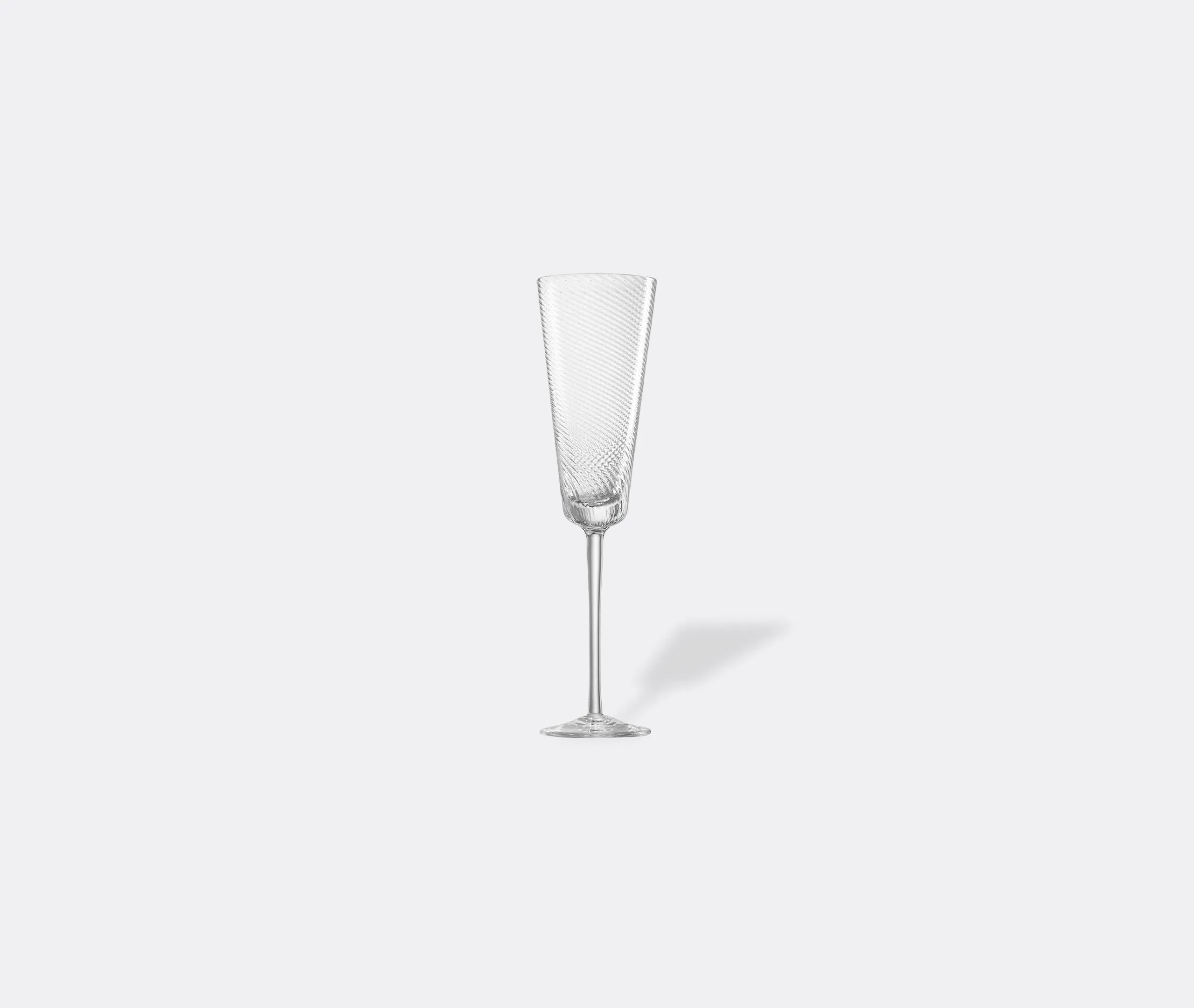 Champagne Flute with Textured Surface - Clear Glass