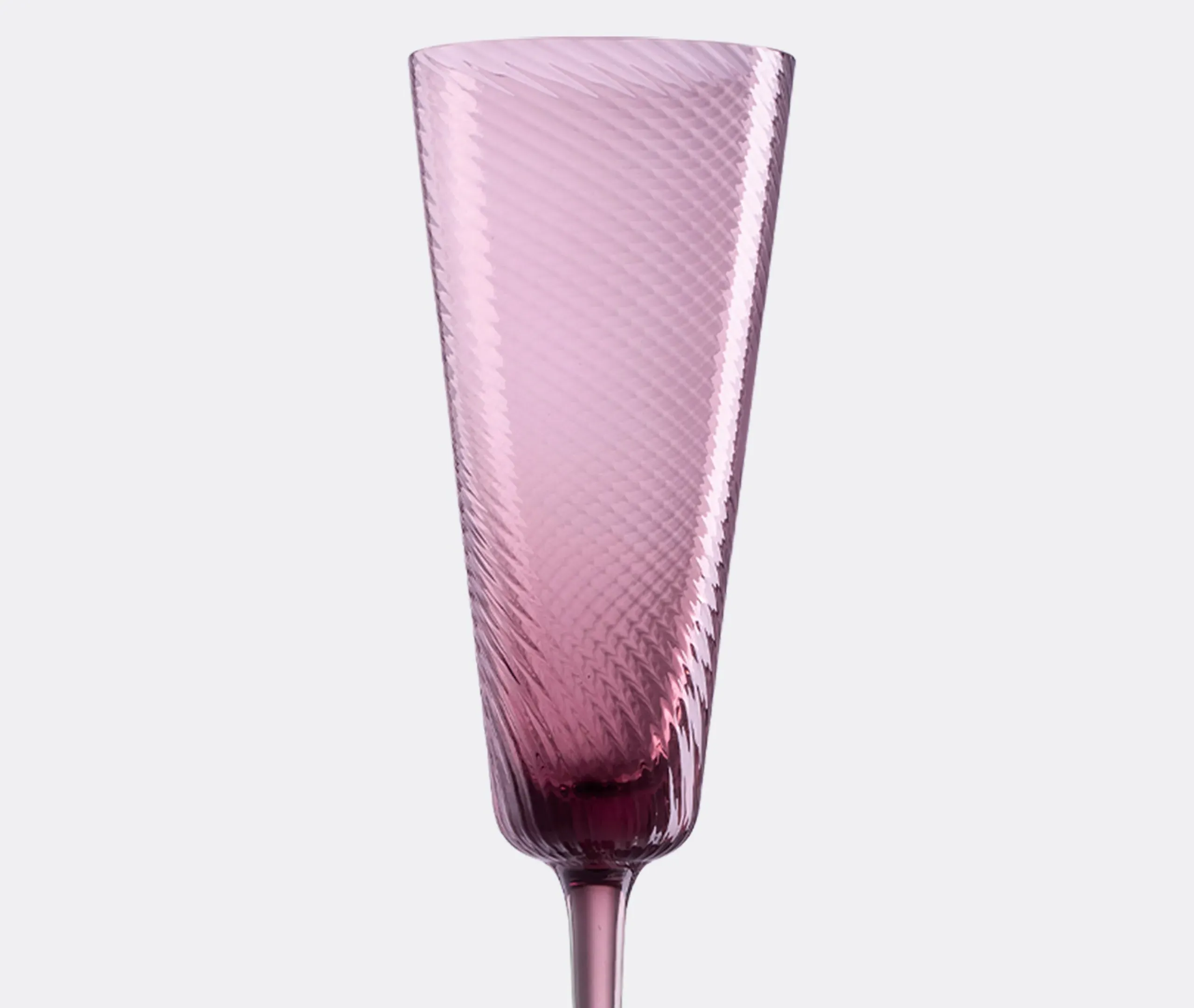 Champagne Flute with Textured Surface - Purple Glass