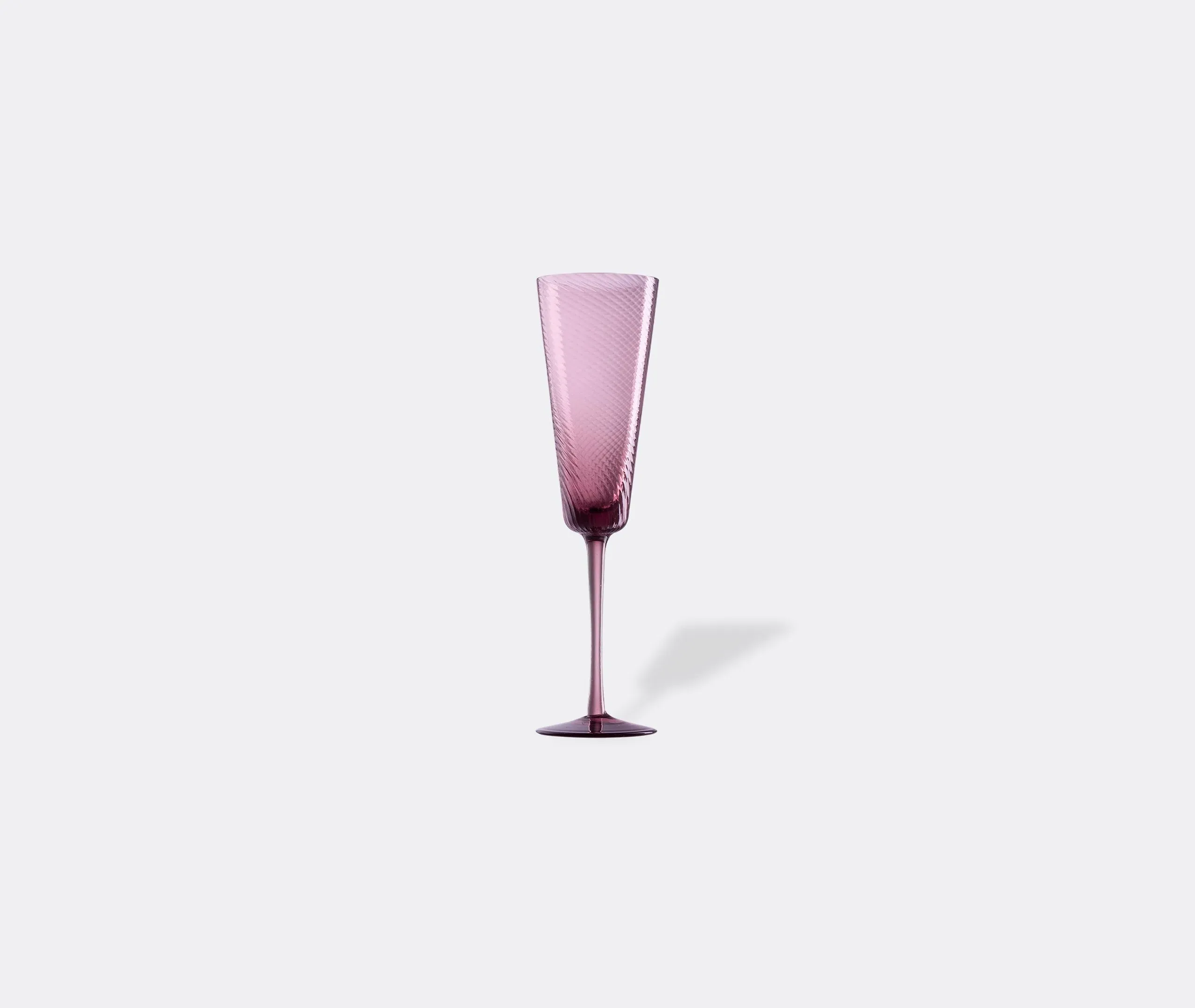 Champagne Flute with Textured Surface - Purple Glass