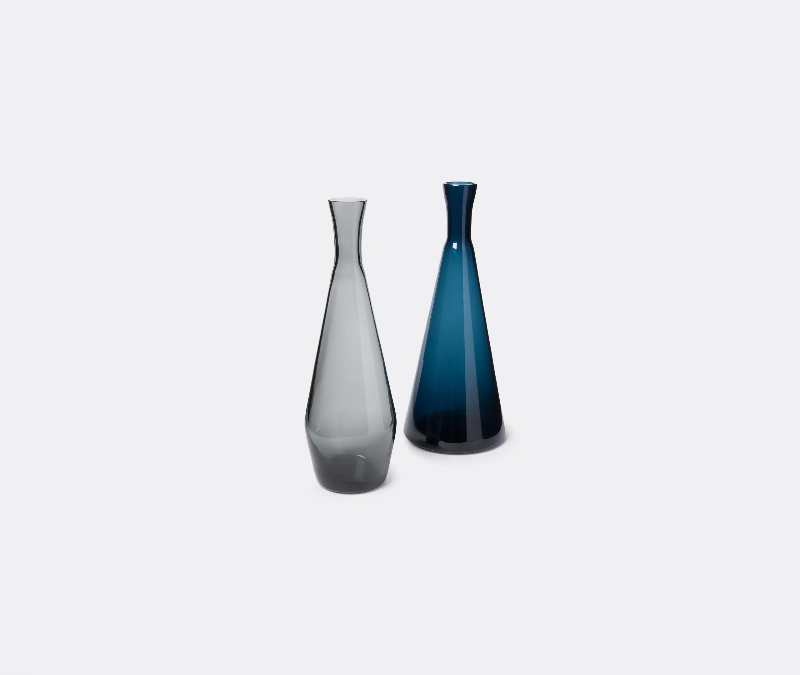 Decorative Bottle with Geometric Design - Blue, Glass