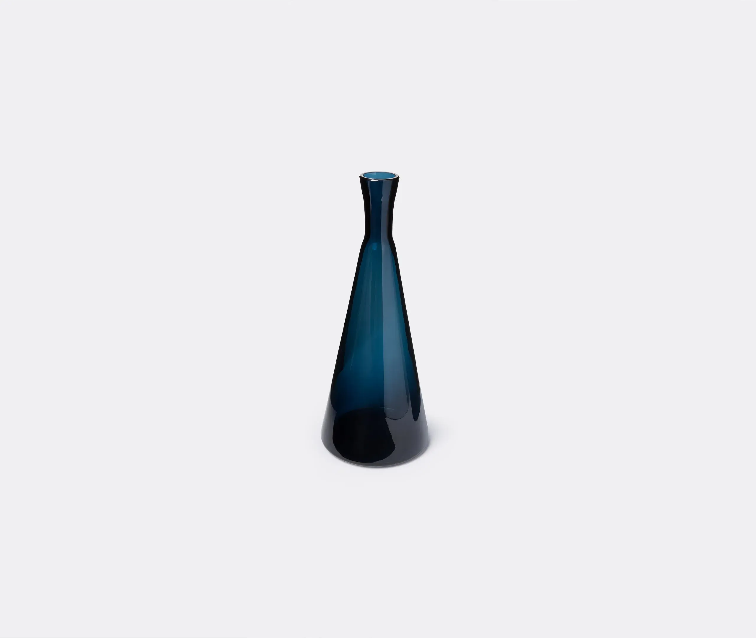 Decorative Bottle with Geometric Design - Blue, Glass