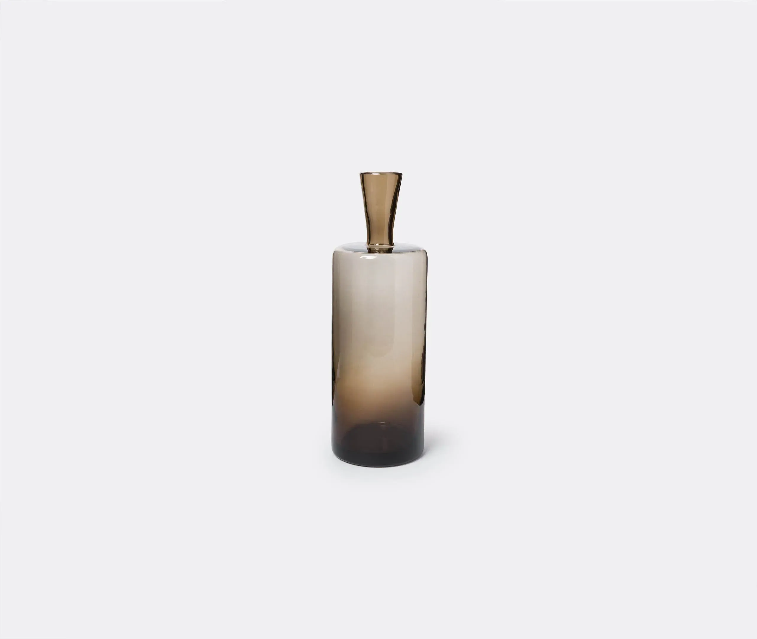 Decorative Bottle with Geometric Design - Brown, Glass