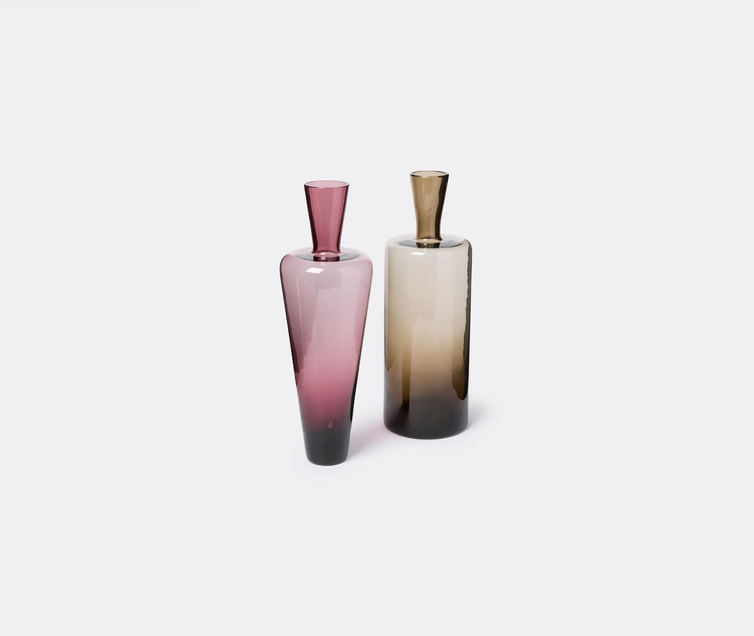 Decorative Bottle with Geometric Design - Brown, Glass