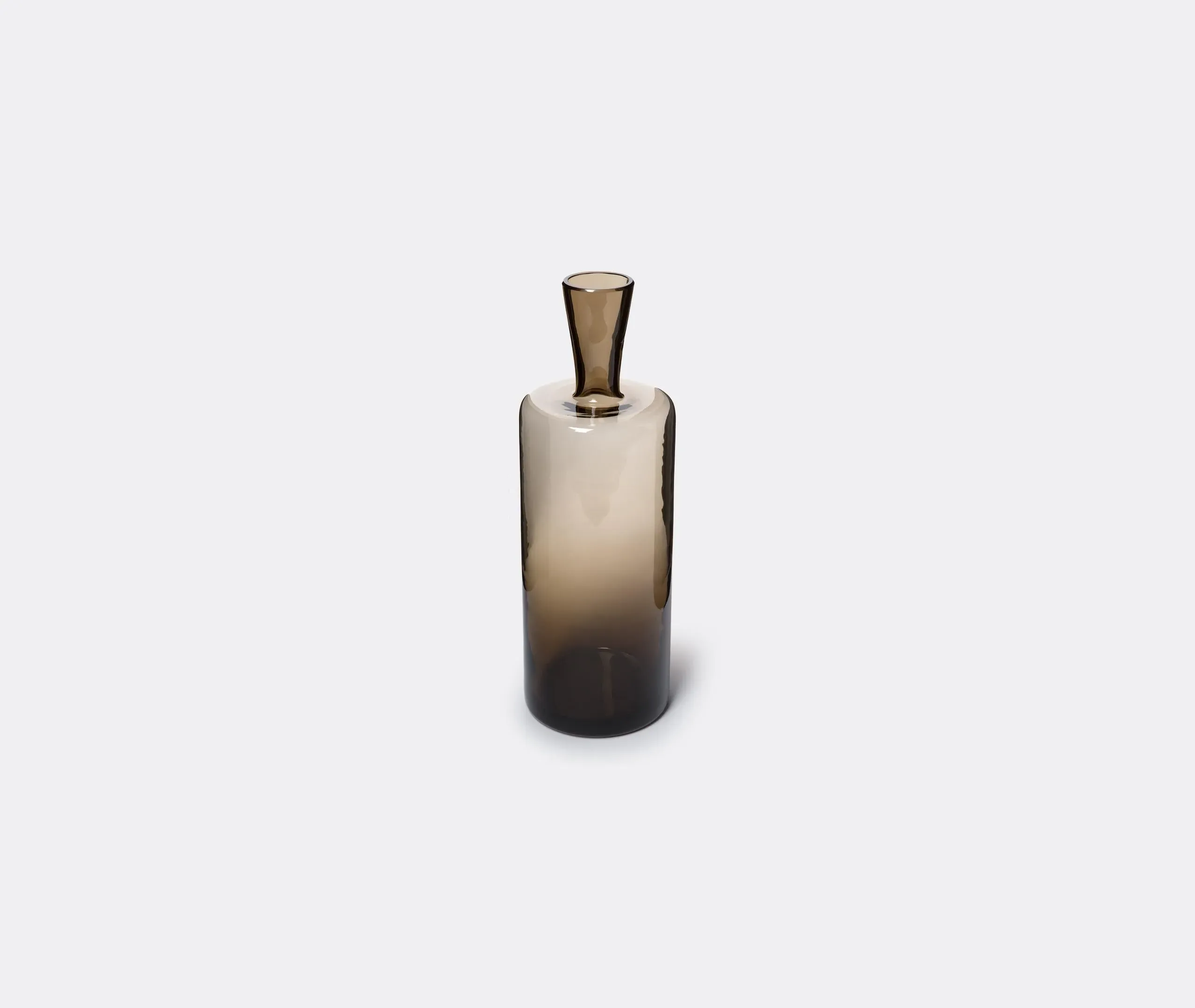 Decorative Bottle with Geometric Design - Brown, Glass