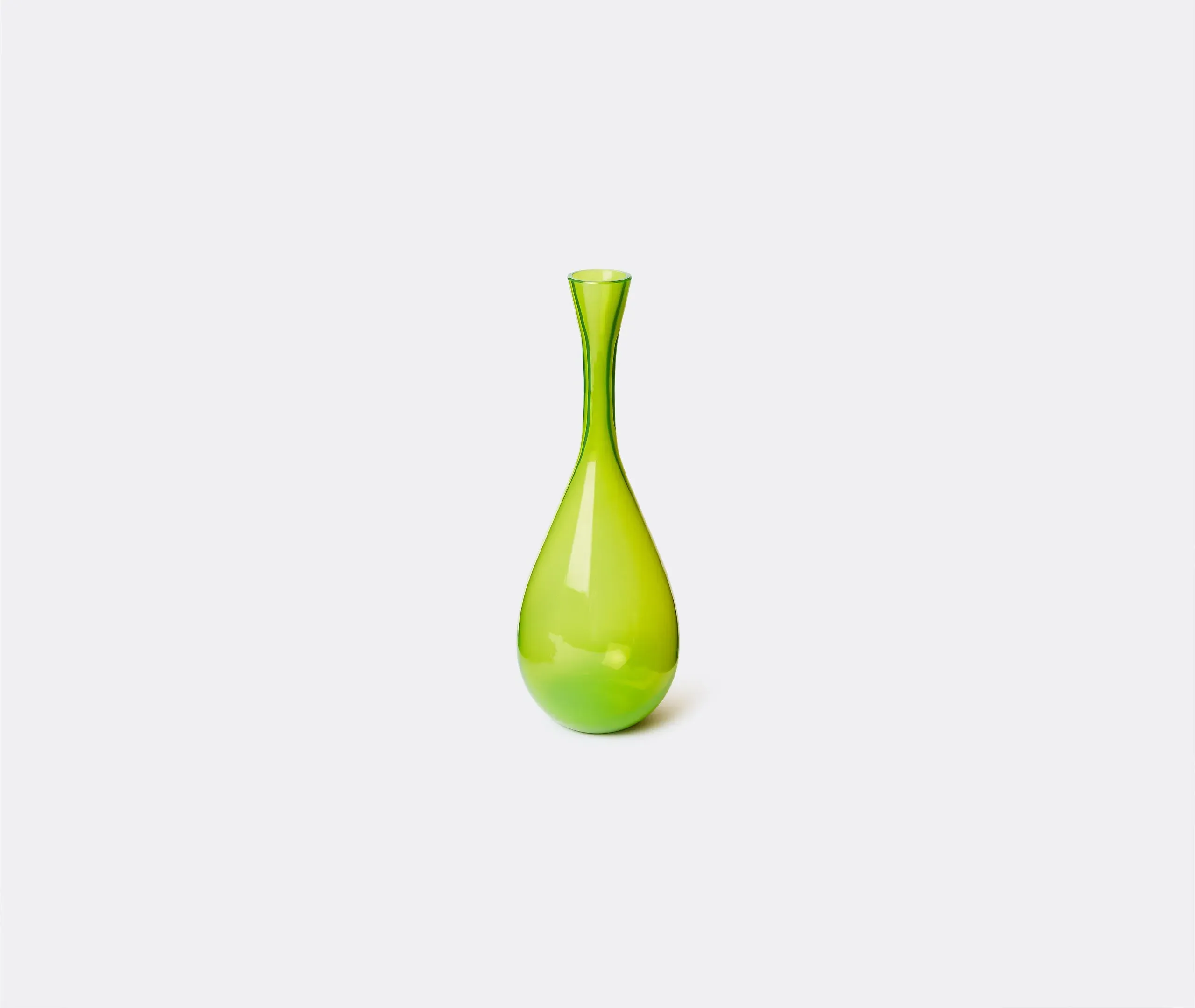 Decorative Bottle with Geometric Design - Green, Glass