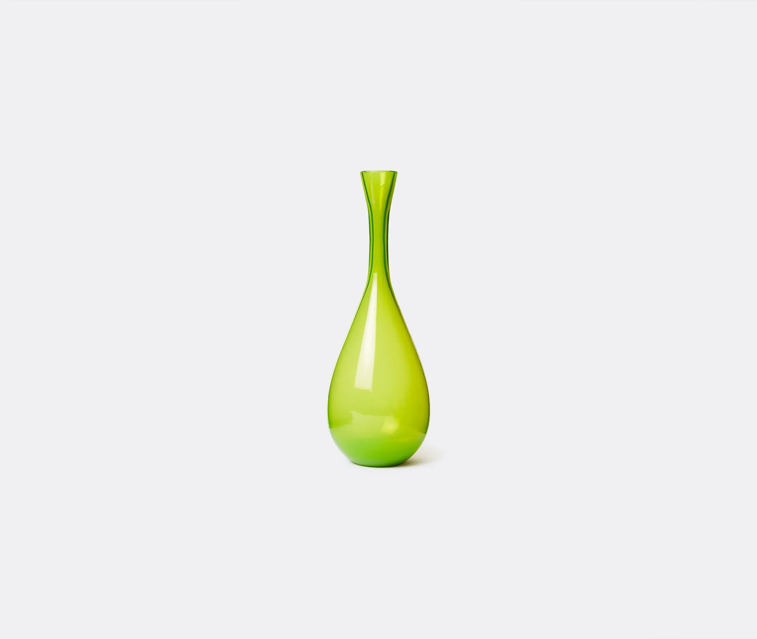 Decorative Bottle with Geometric Design - Green, Glass