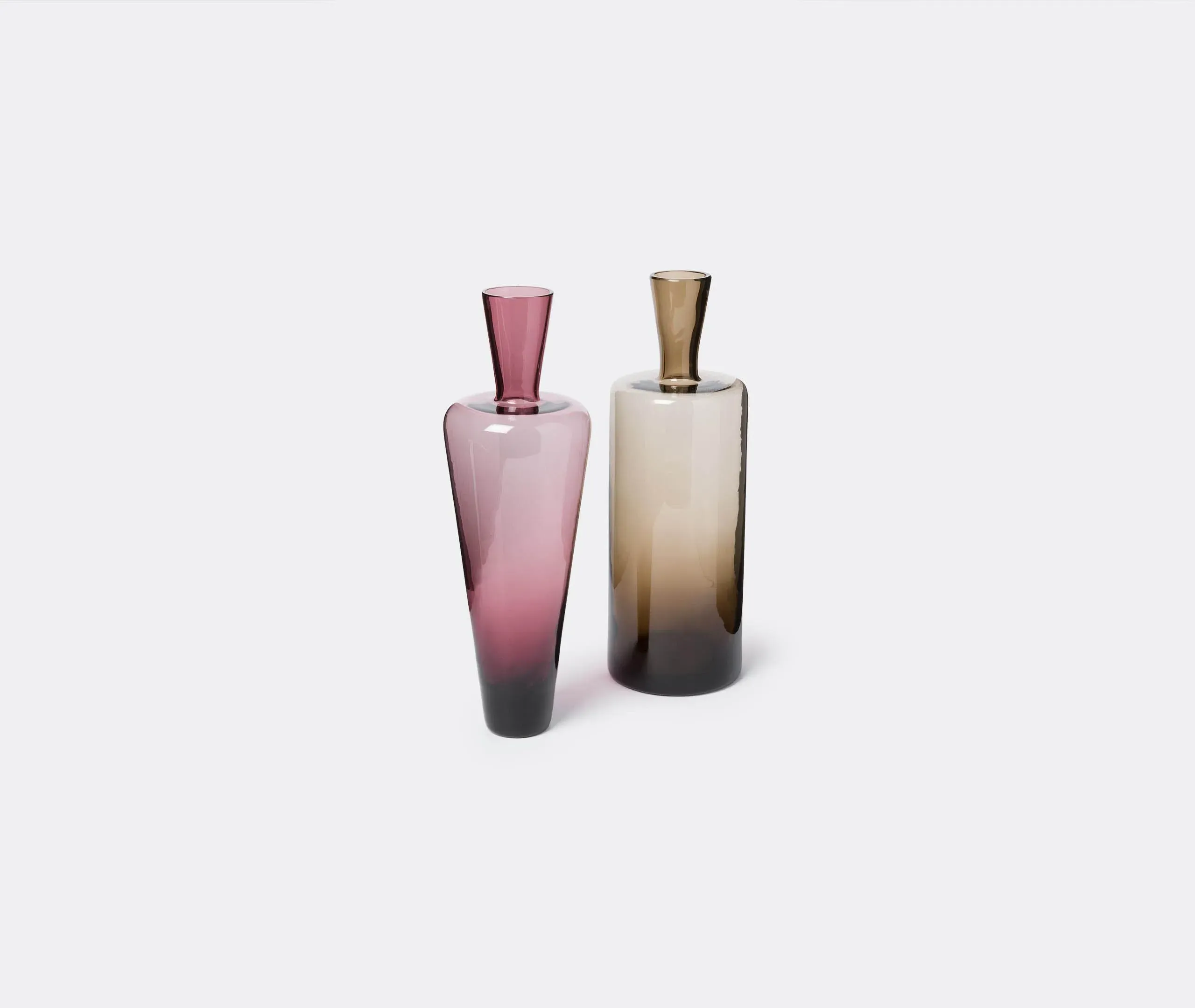 Decorative Bottle with Geometric Design - Purple, Glass
