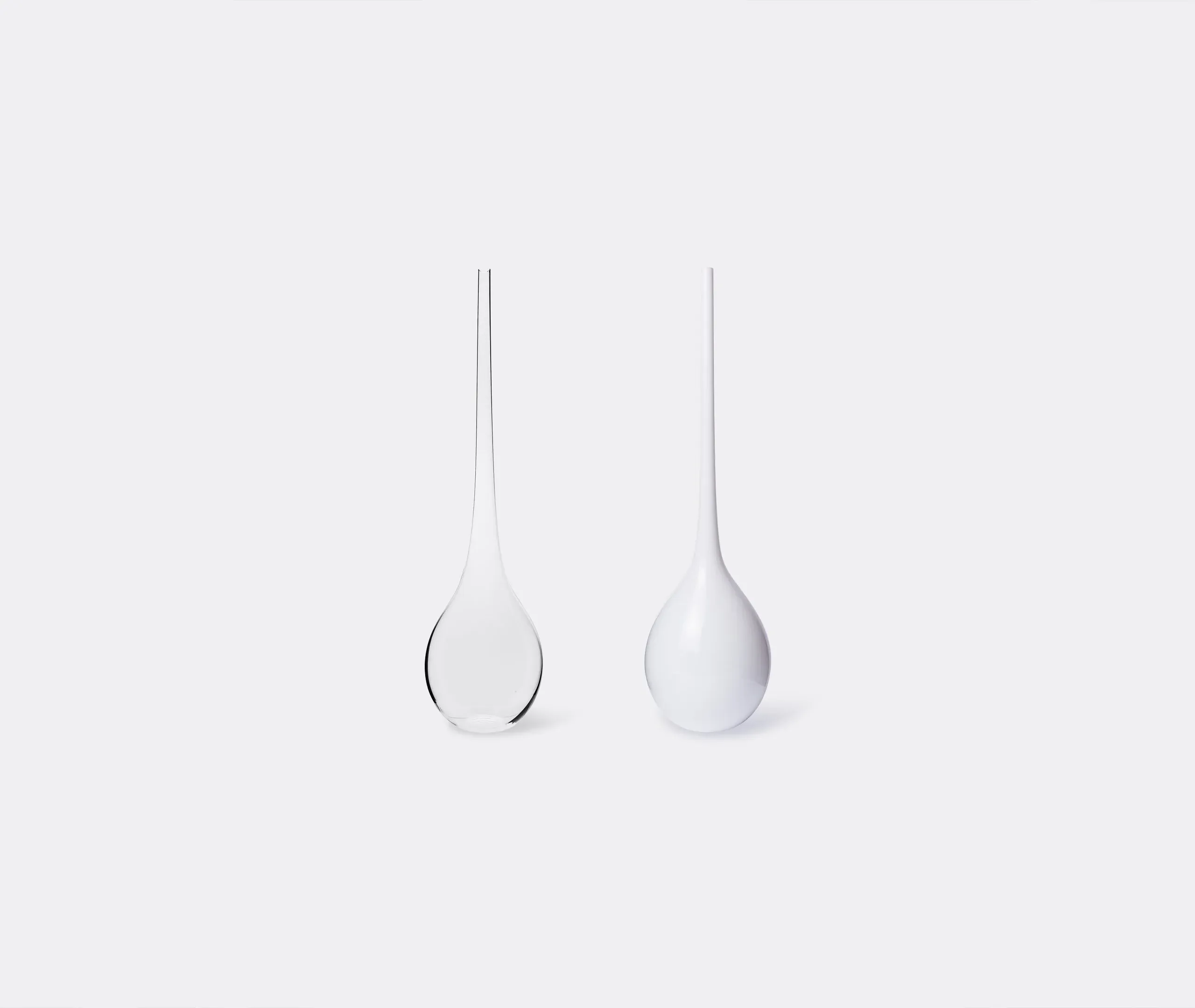 Elongated Neck Vase with Curves - Clear, Glass