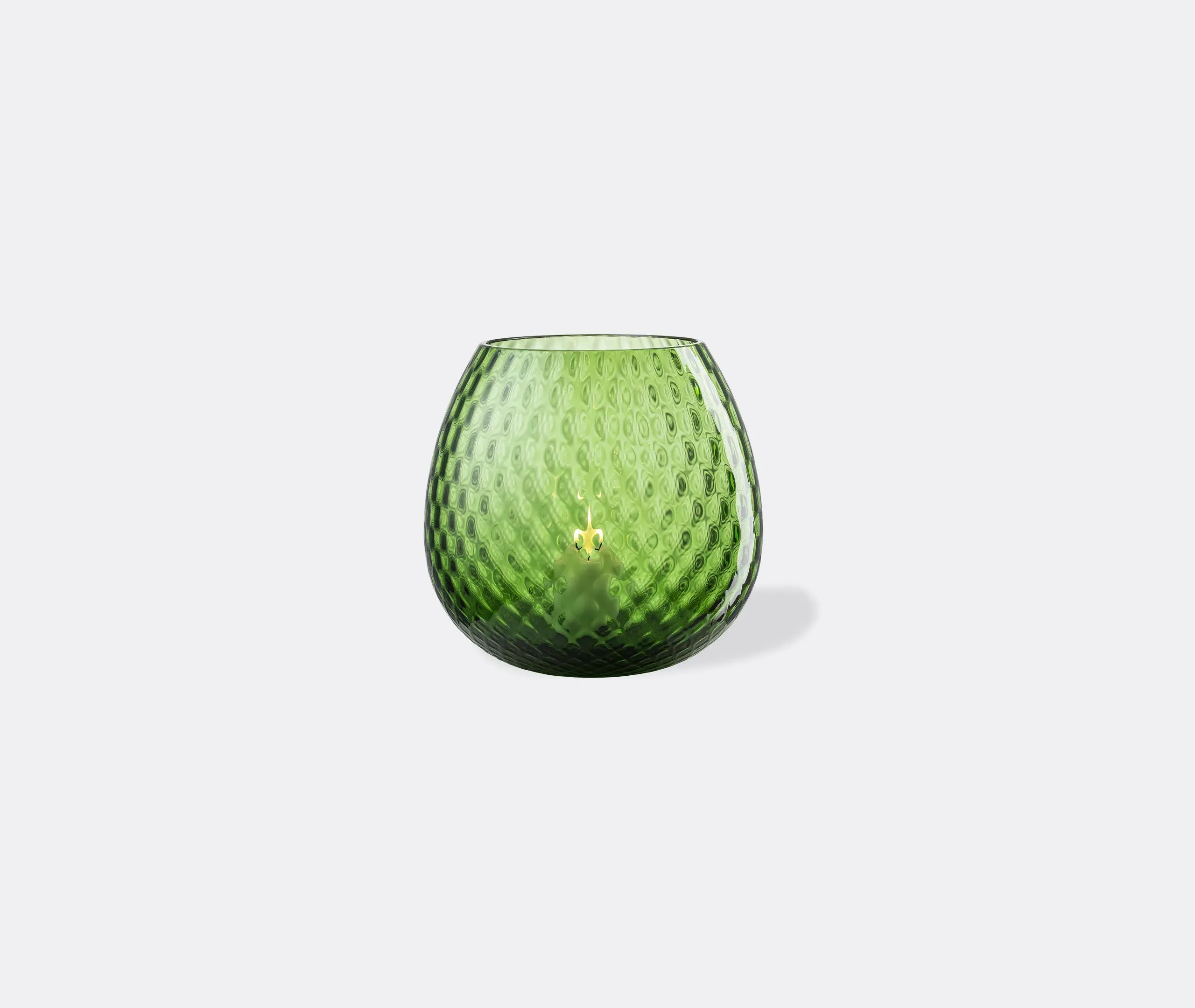 Extra Large Candle Holder - Green, Glass