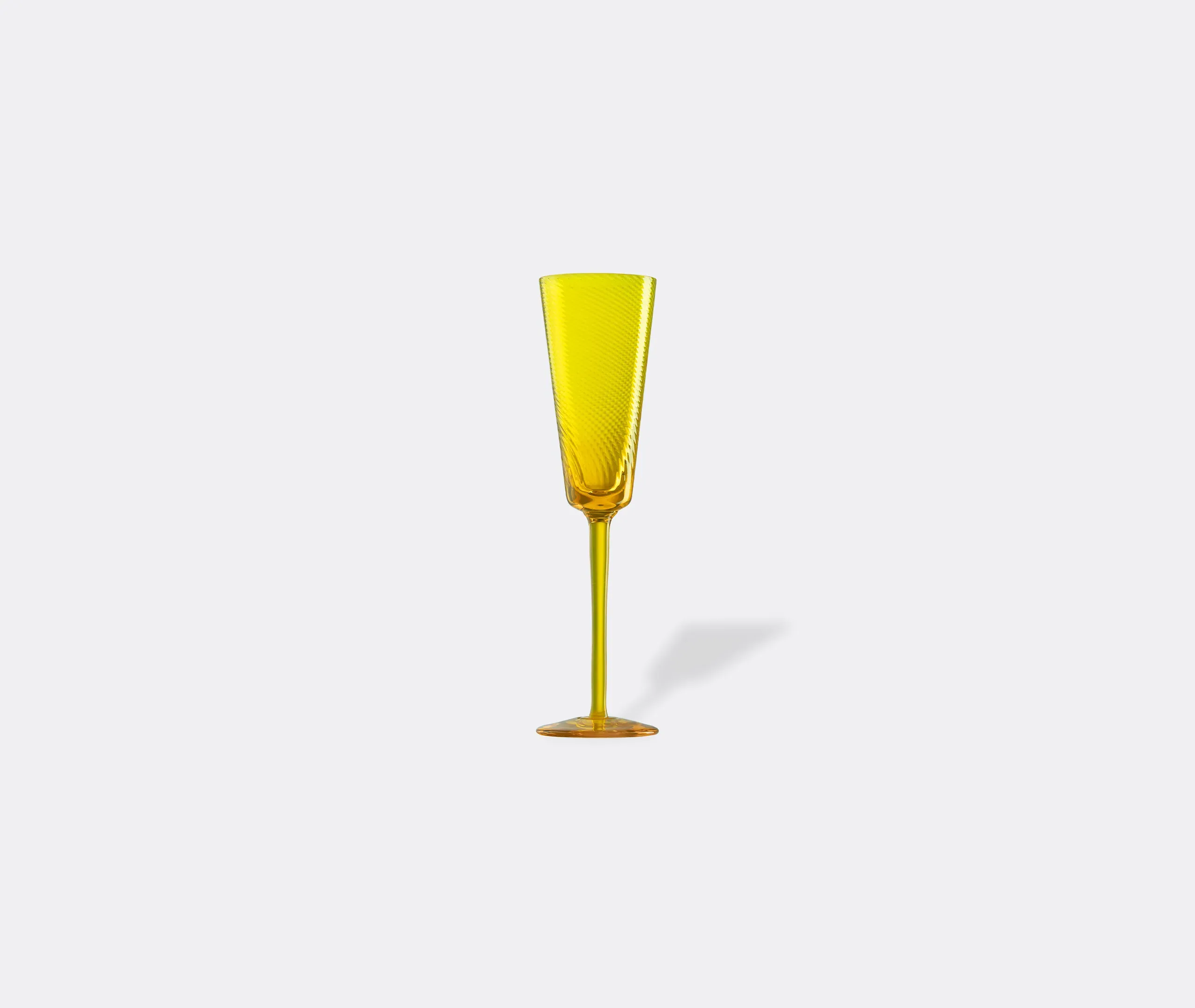 Gigolo Flute Glass - Yellow, Murano Glass