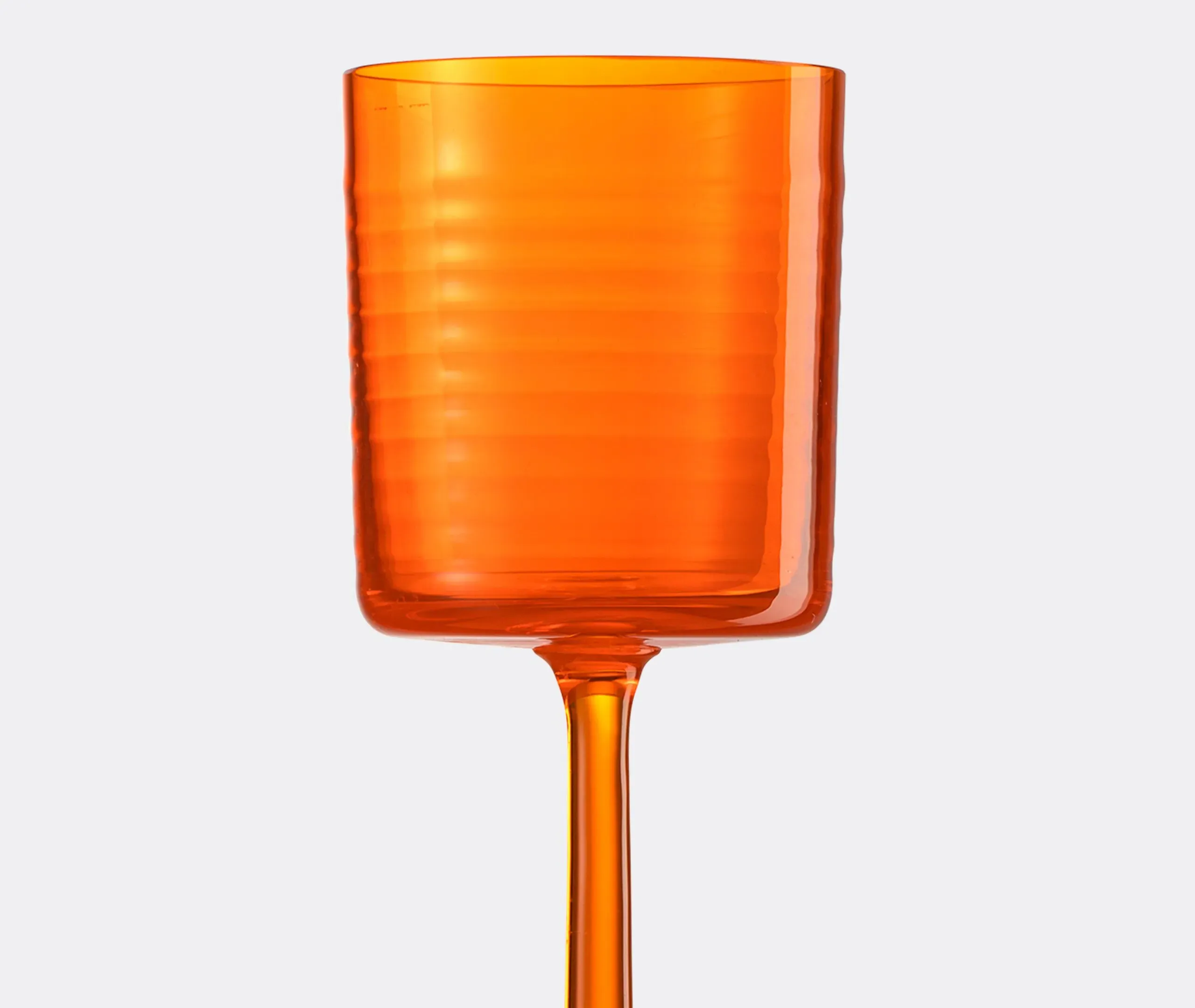 Gigolo Striped Water Glass - Orange, Murano Glass