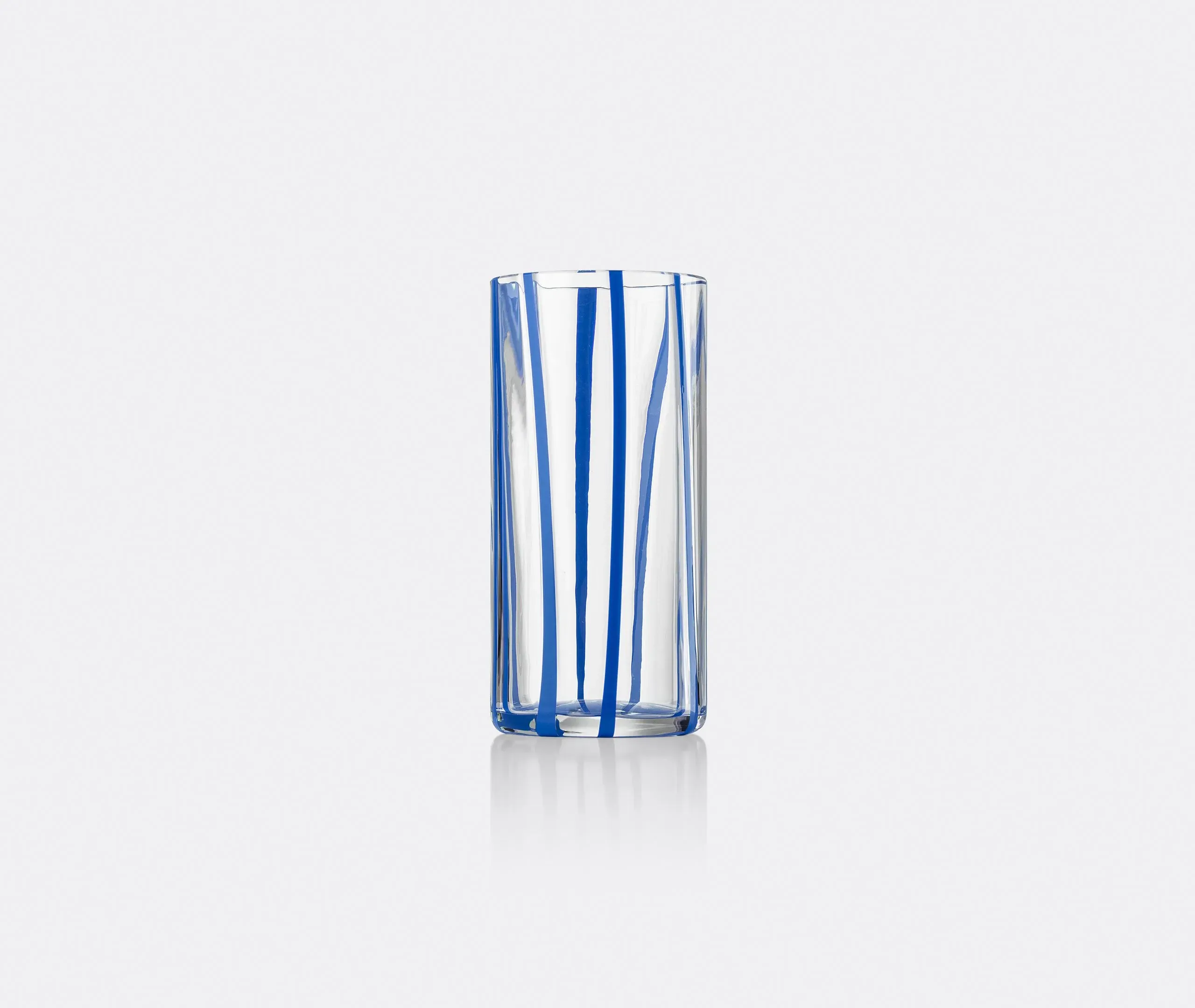 Highball Glass with Stripes - Blue, Murano Glass image