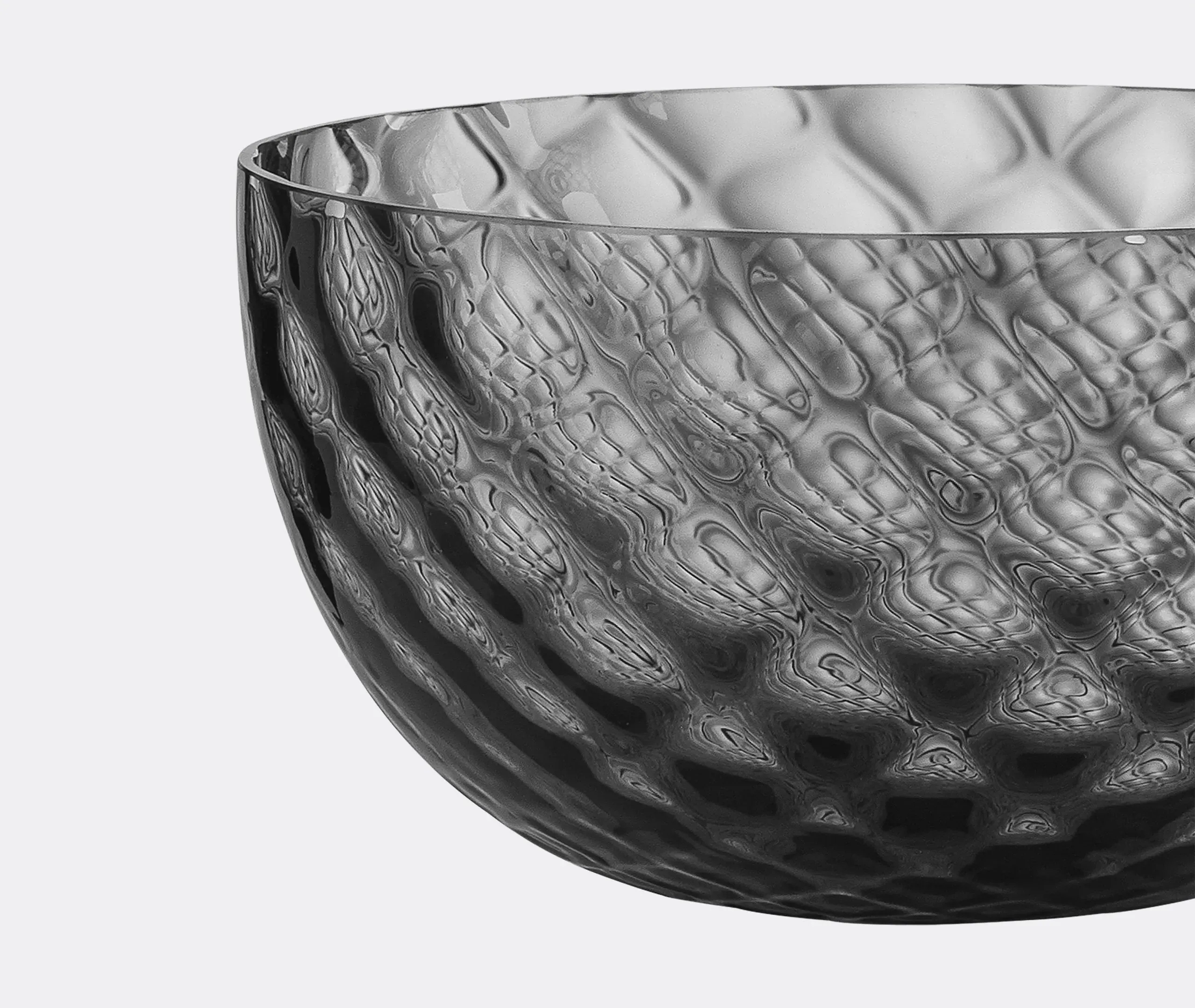 Idra Set of Six Cups - Grey, Murano Glass