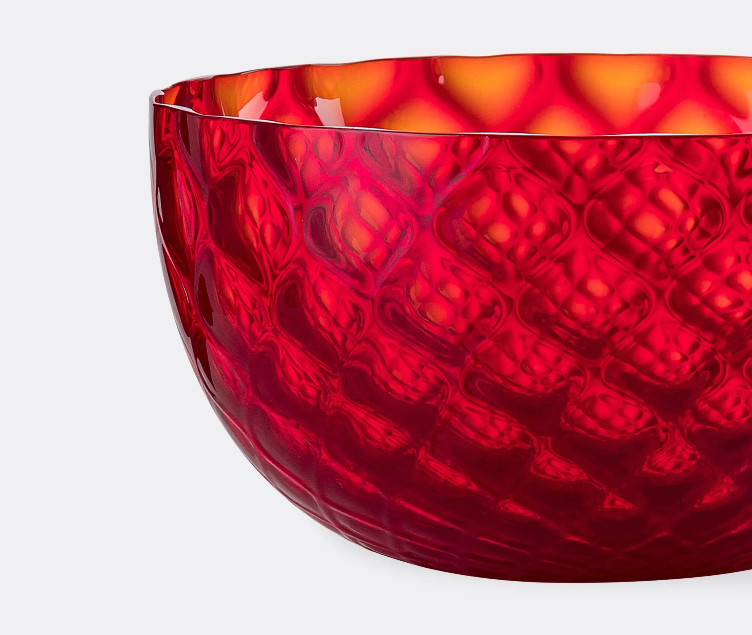 Idra Set of Six Cups - Red, Murano Glass