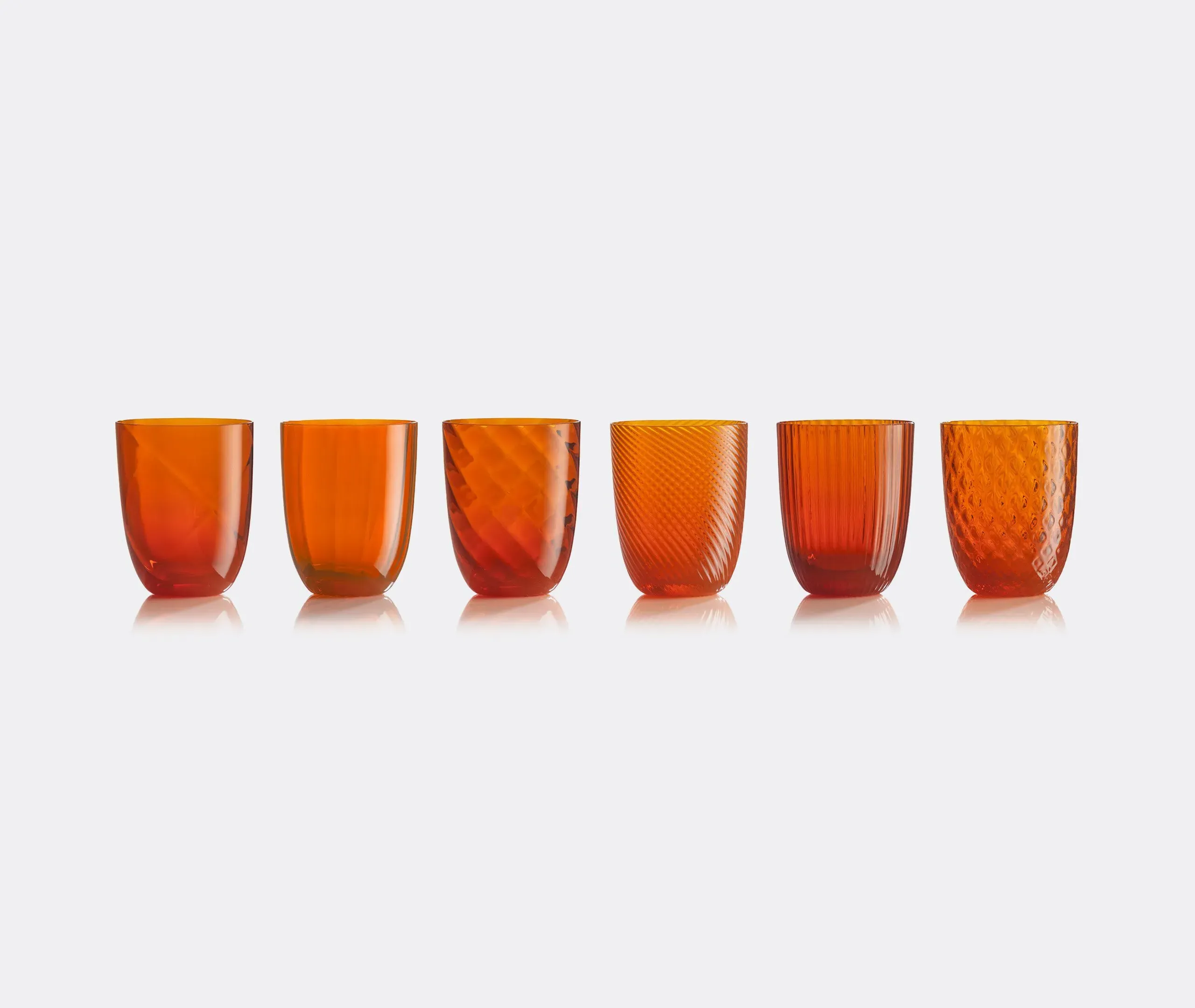 Idra Water Glass Set of Six - Orange
