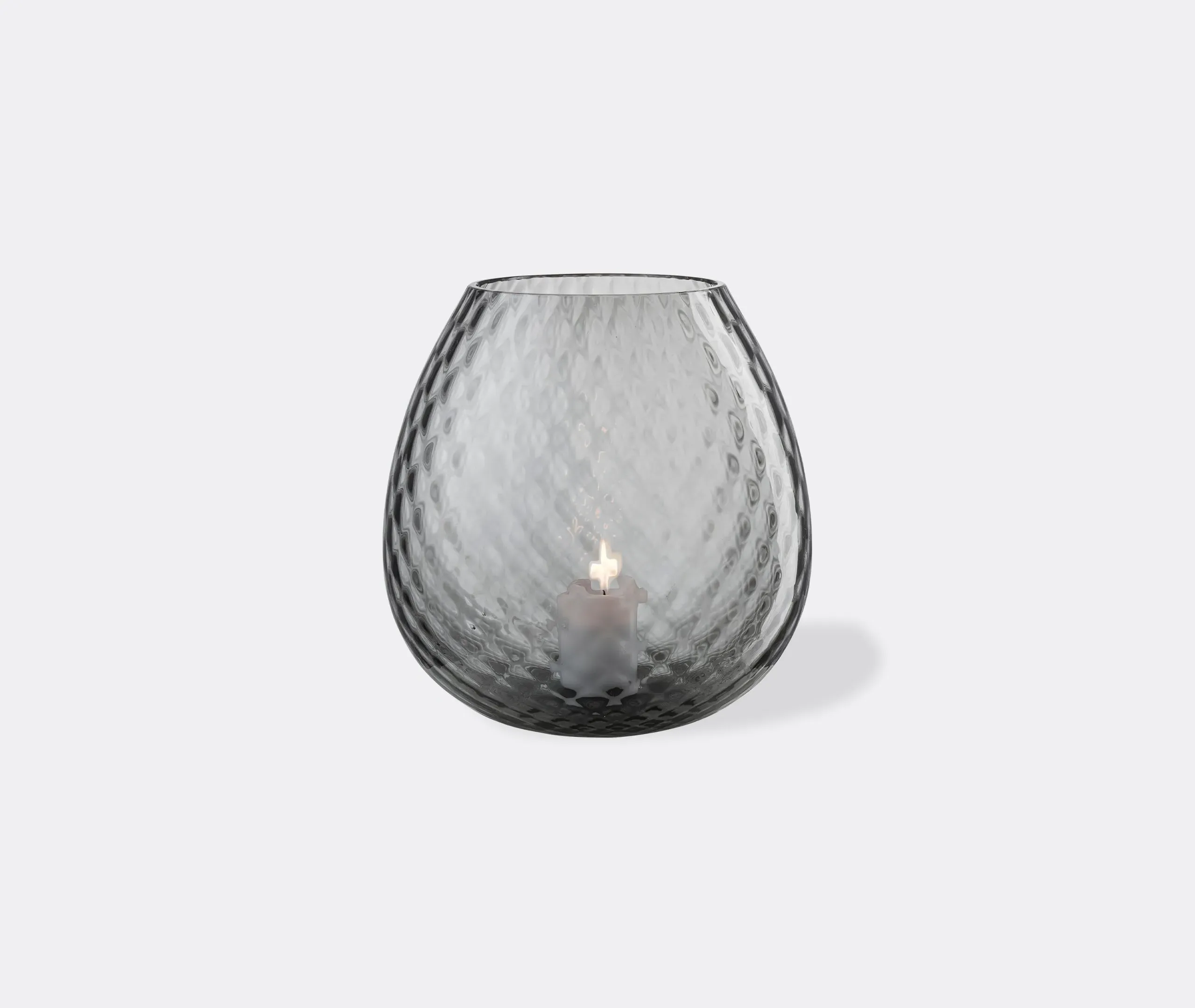 Macramé Extra Large Candle Holder - Grey