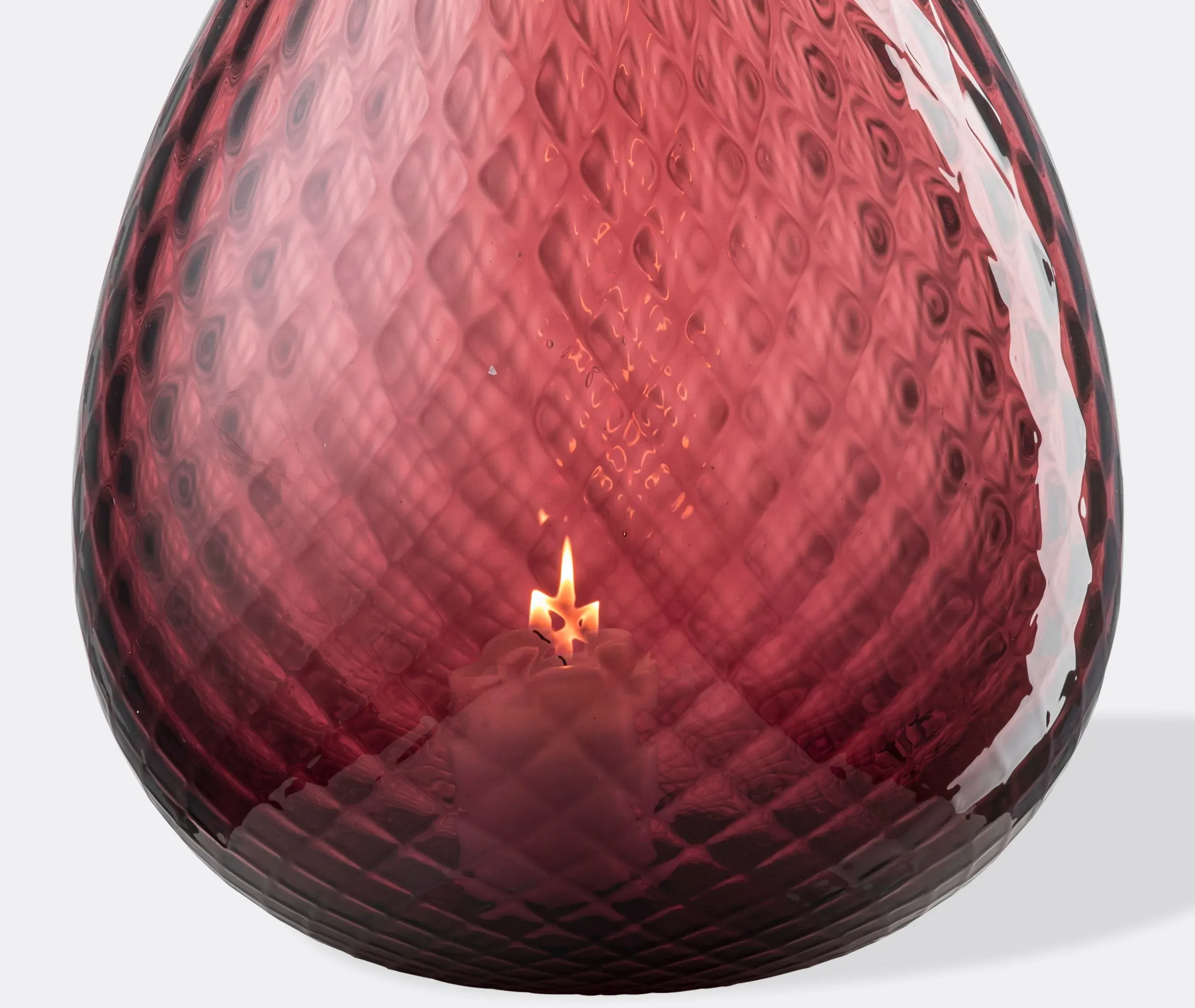 Macramé Extra Large Candle Holder - Purple