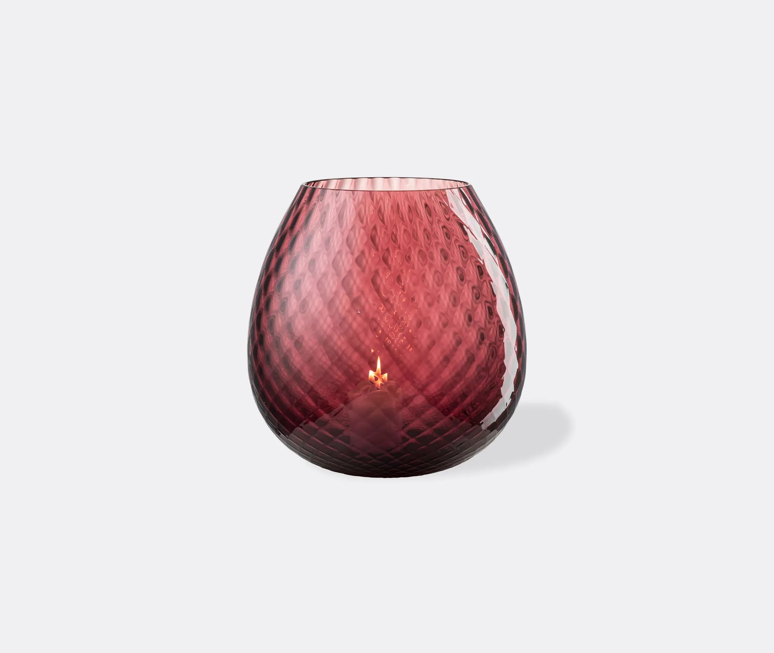 Macramé Extra Large Candle Holder - Purple