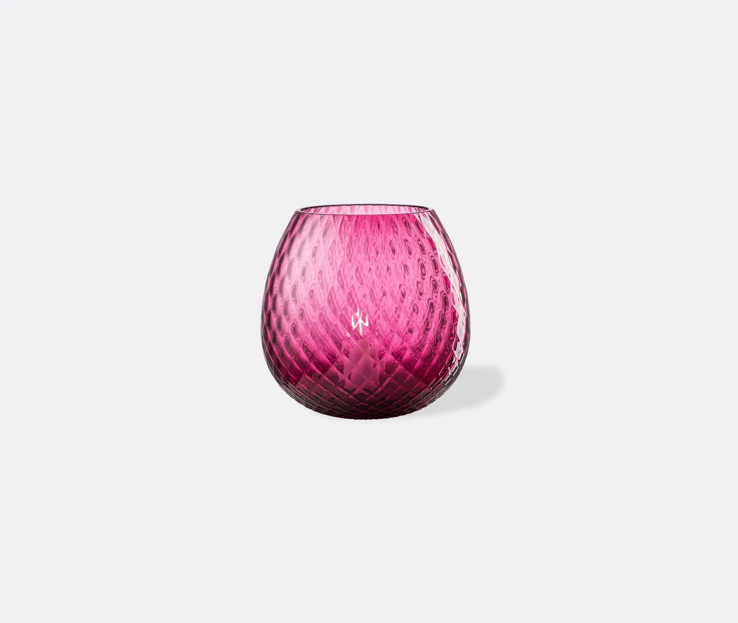 Macramé Extra Large Candle Holder - Red