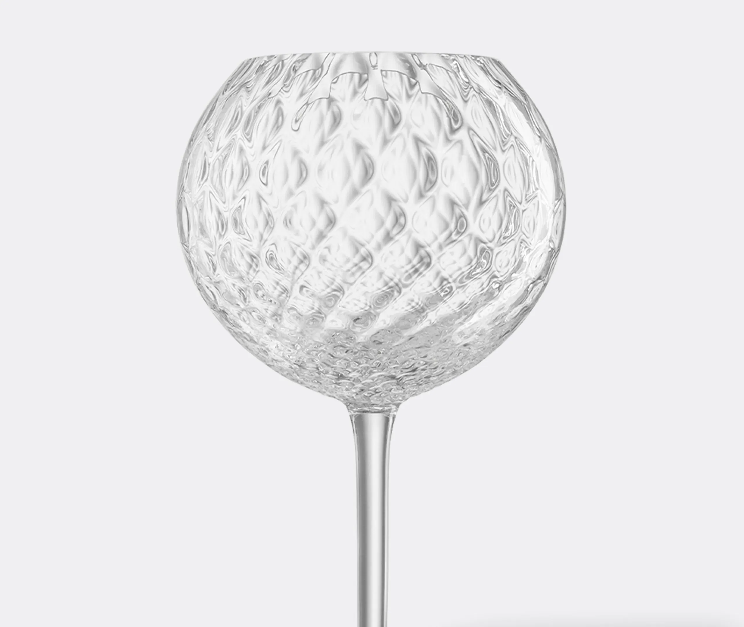 Red Wine Glass with Textured Bowl - Clear, Glass