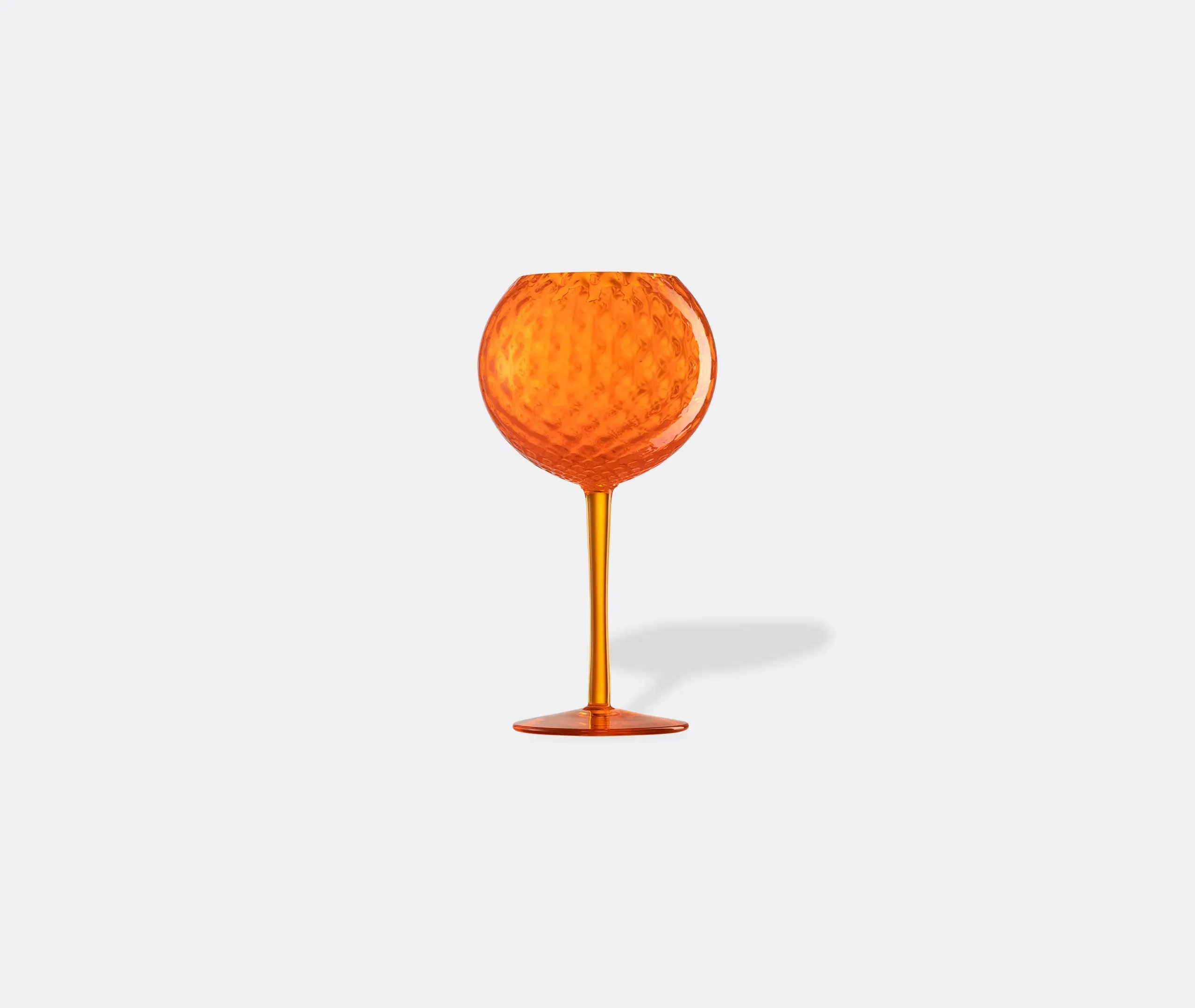 Red Wine Glass with Textured Bowl - Orange, Glass