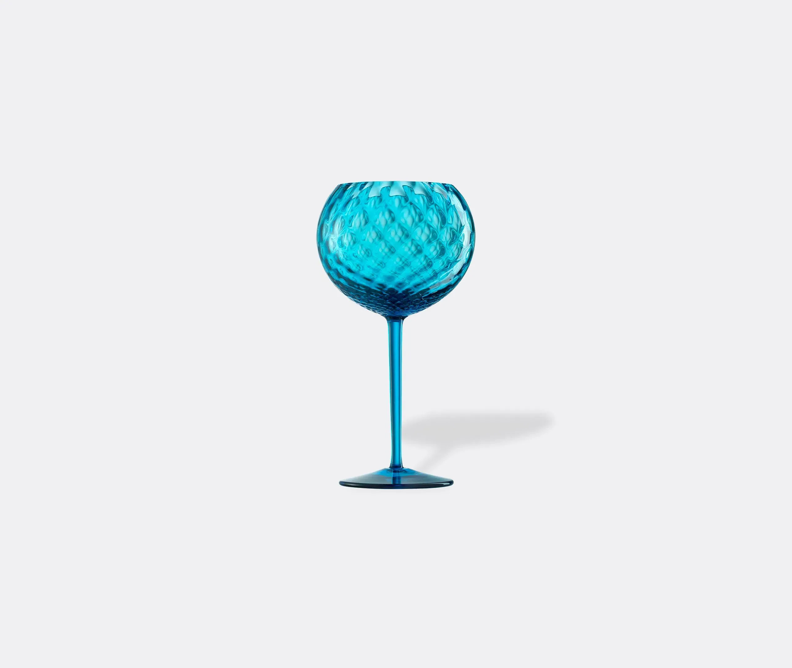 Red Wine Glass with Textured Bowl - Turquoise, Glass