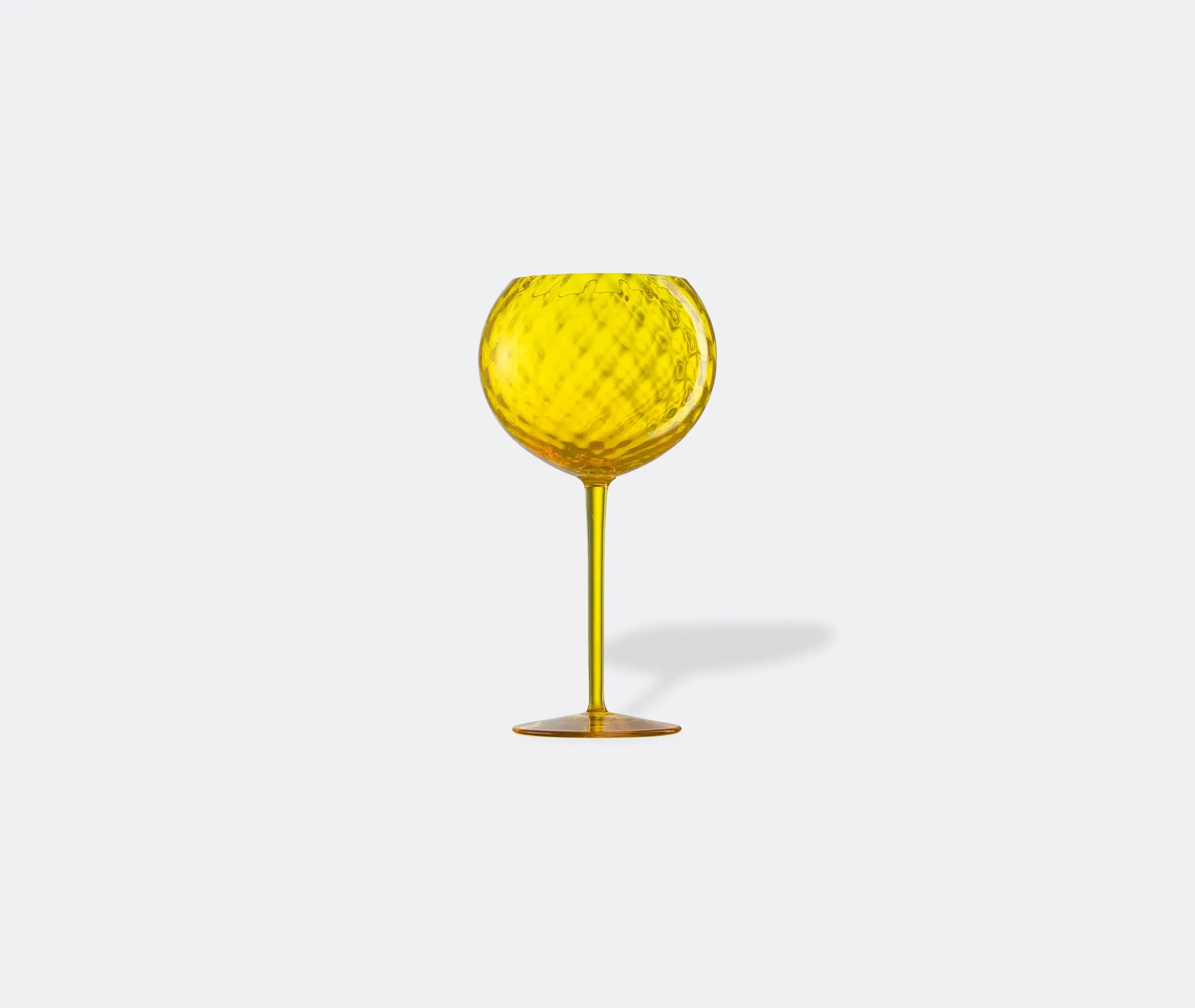 Red Wine Glass with Textured Bowl - Yellow, Glass