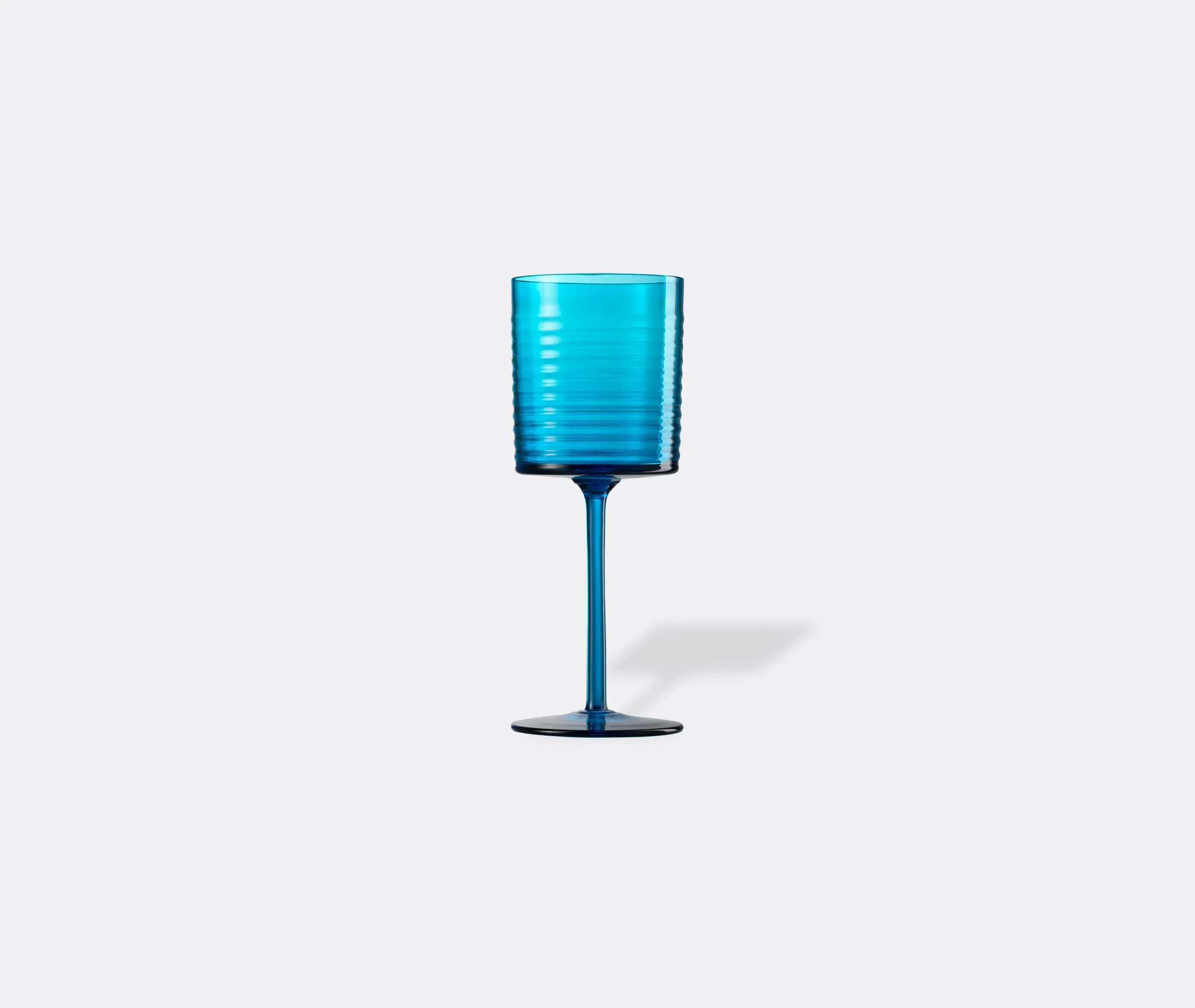 Striped Water Glass - Aquamarine, Murano Glass image