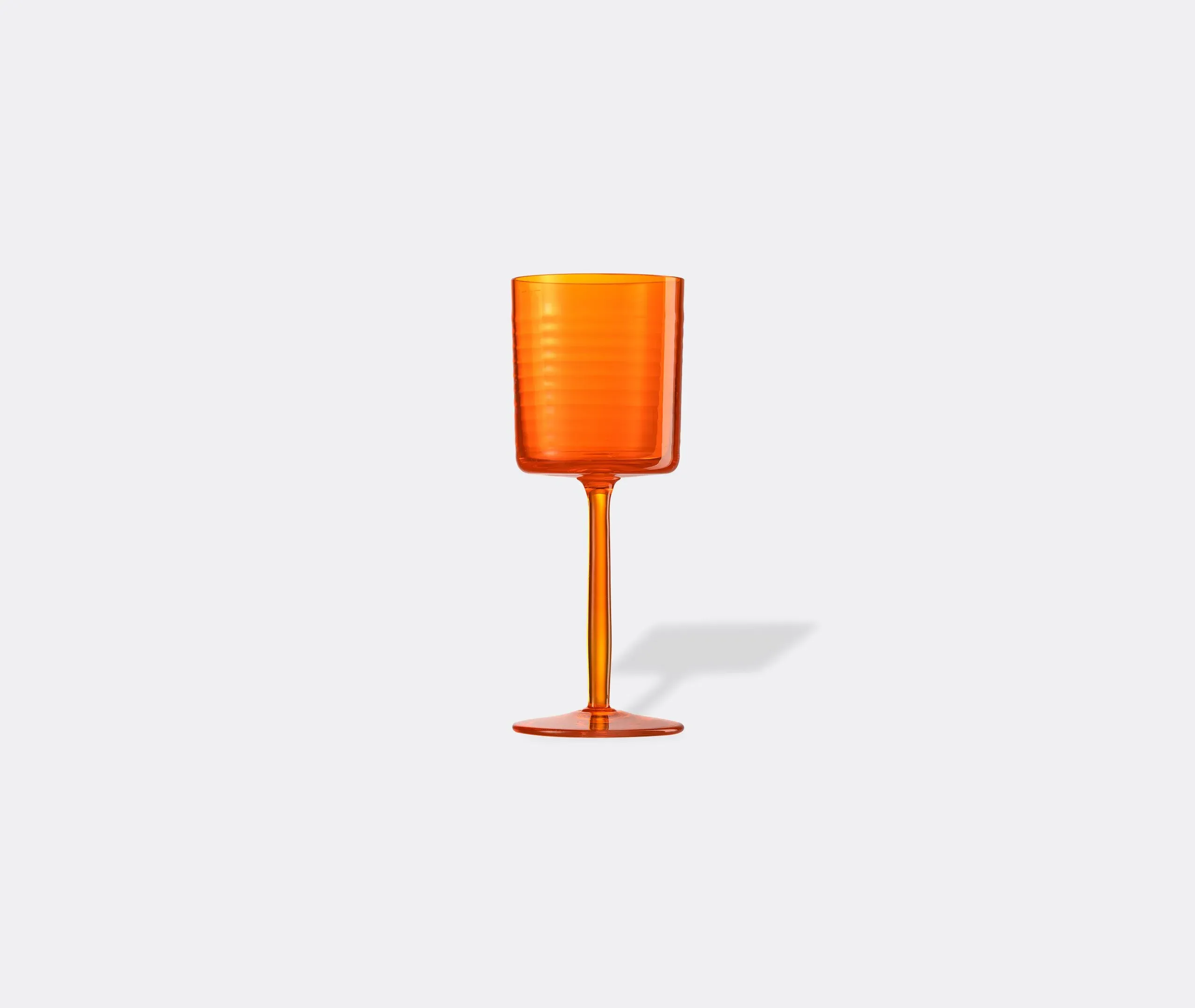 Striped Water Glass - Orange, Murano Glass