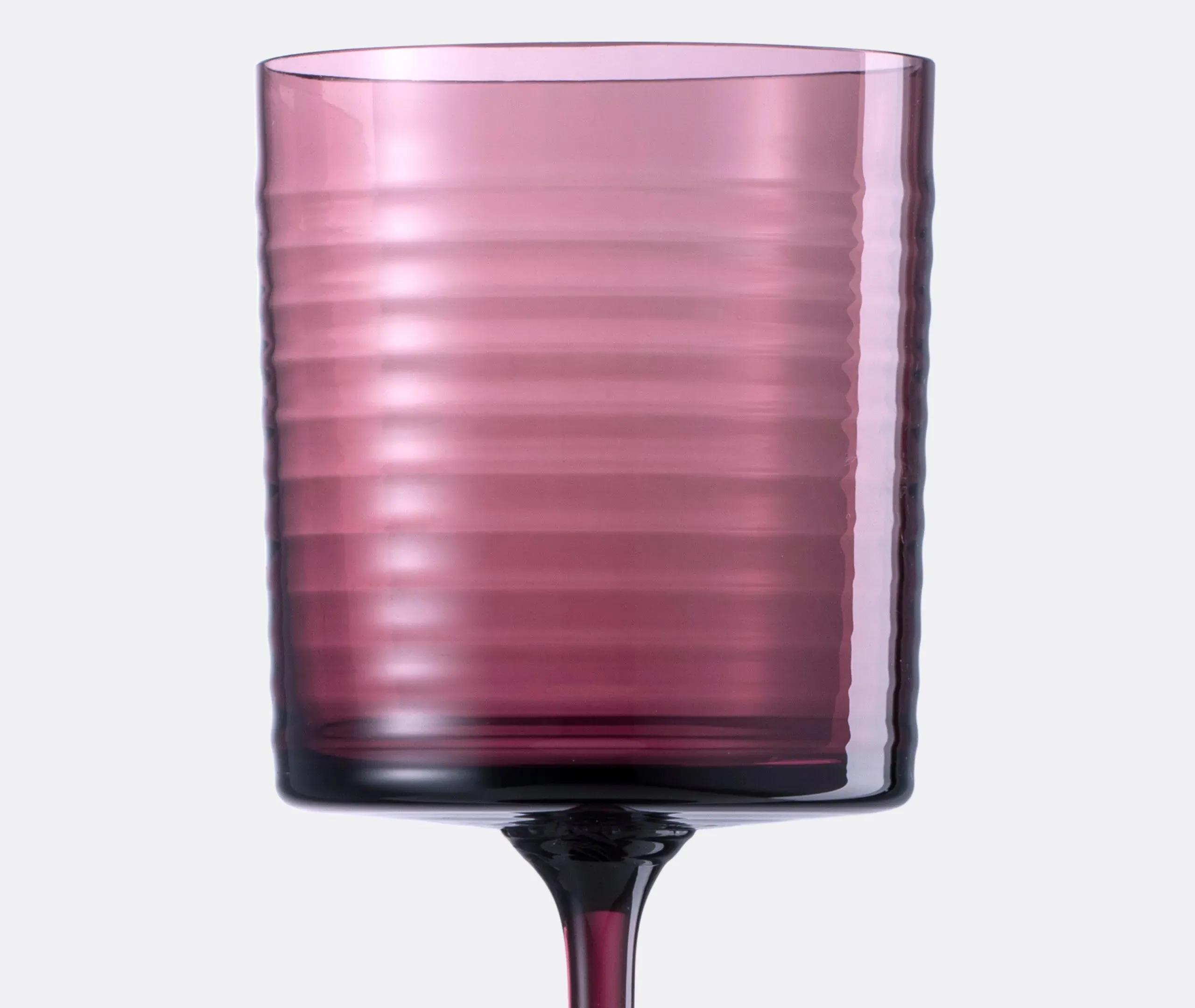 Striped Water Glass - Purple, Murano Glass