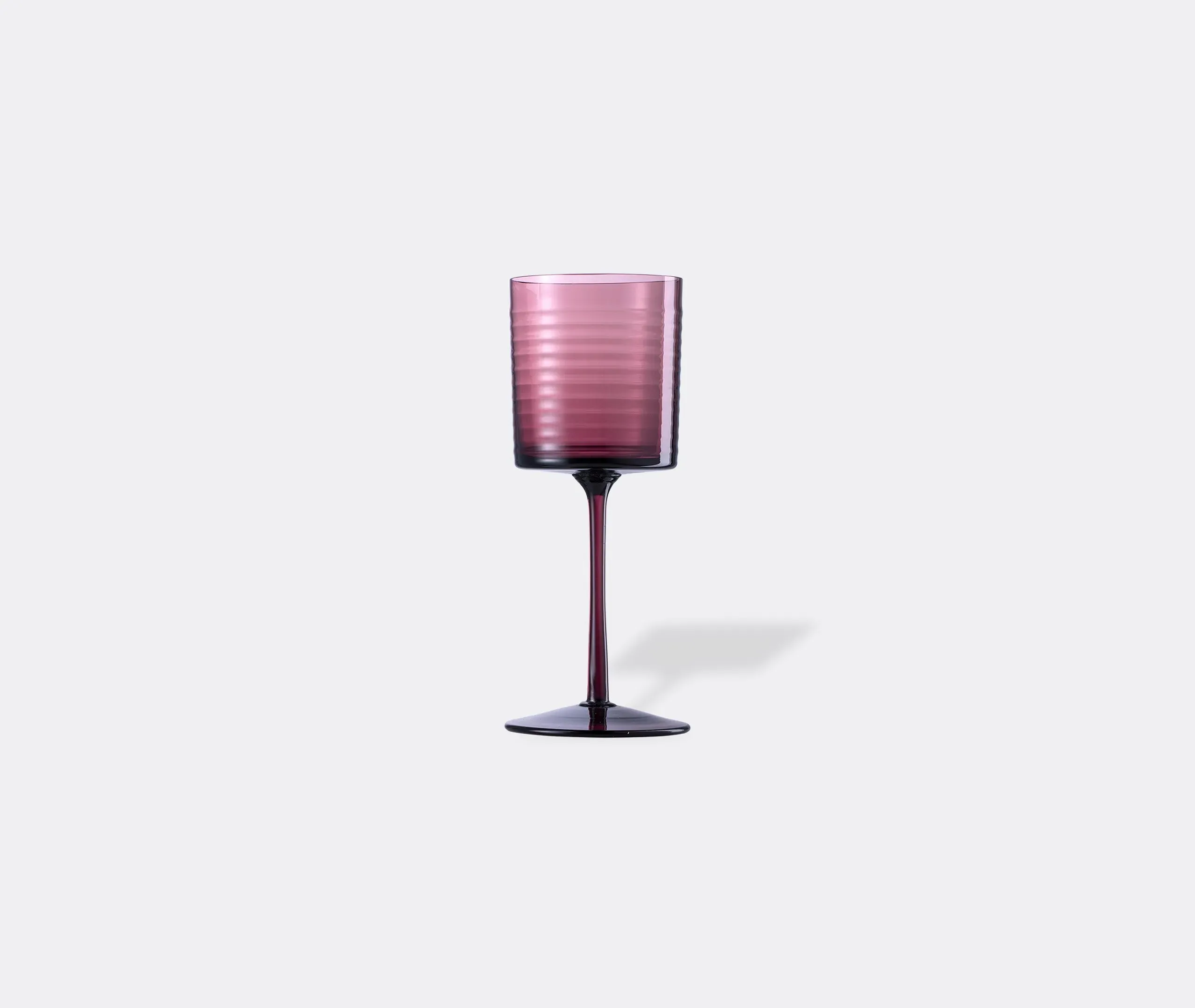 Striped Water Glass - Purple, Murano Glass