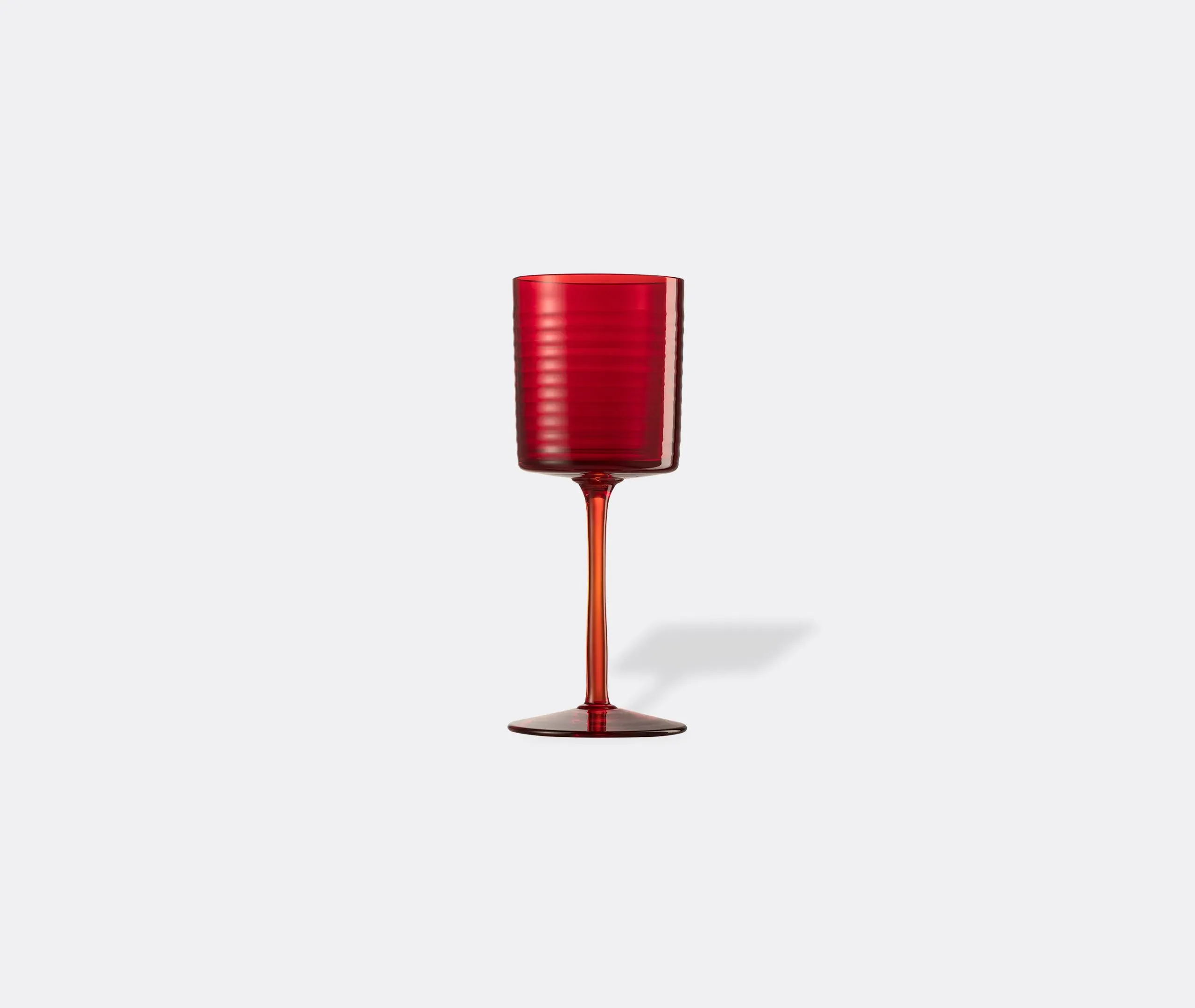 Striped Water Glass - Red, Murano Glass