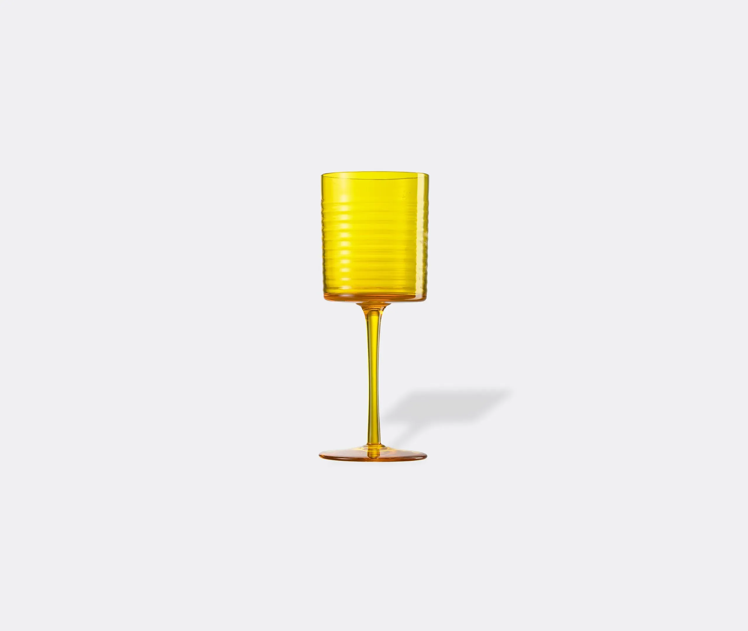 Striped Water Glass - Yellow, Murano Glass