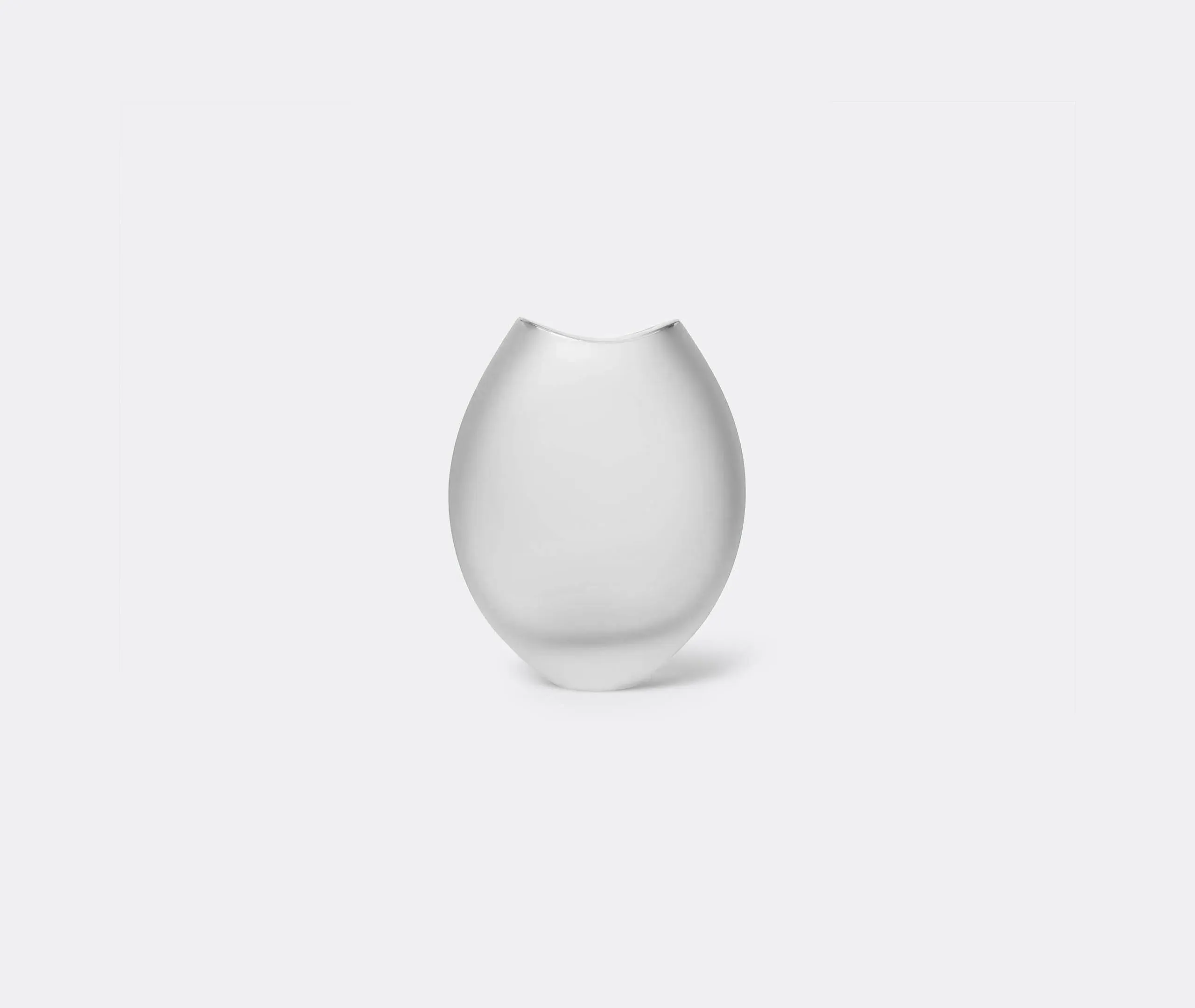Swing Vase with Curved Opening - Grey, Glass
