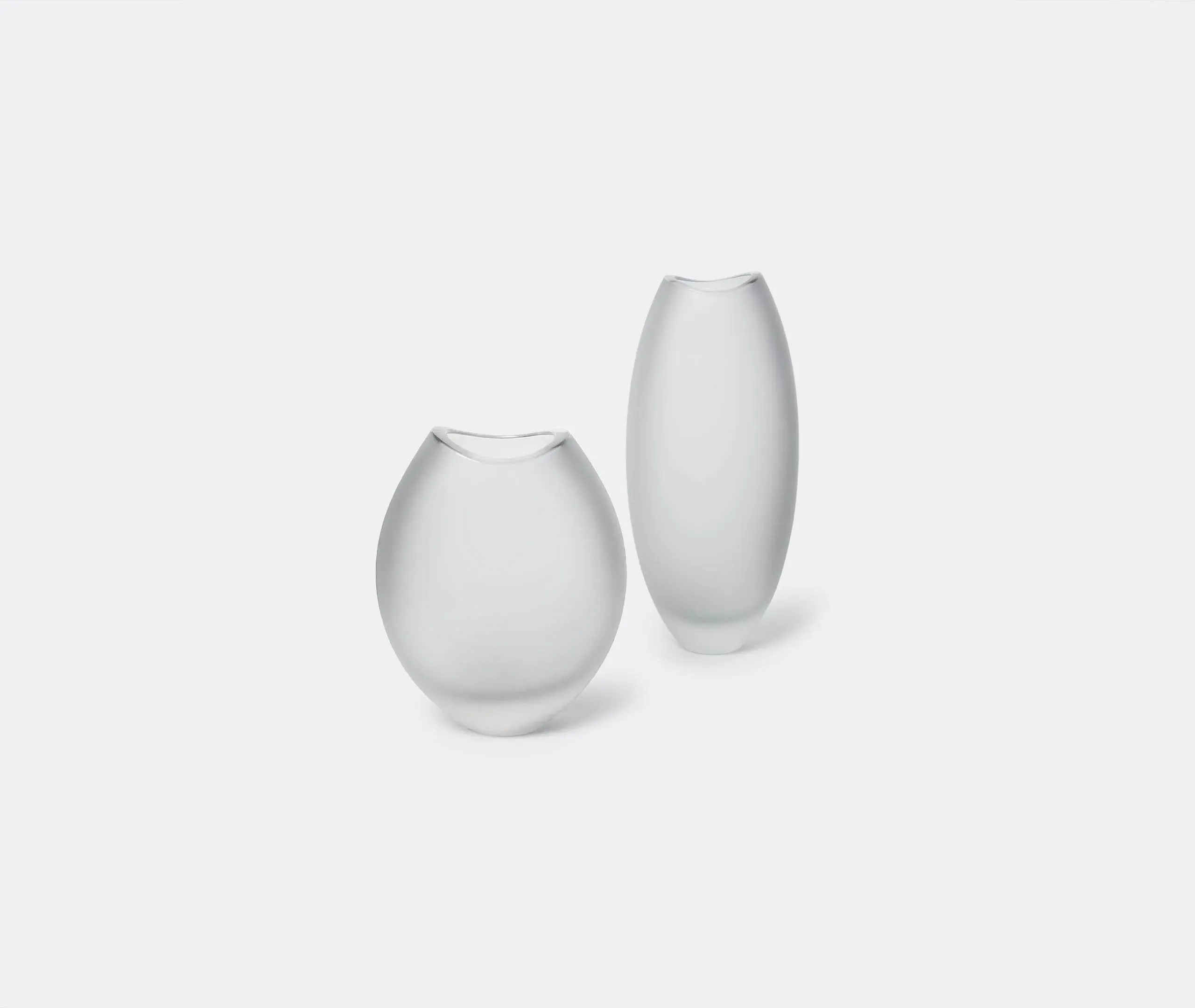 Swing Vase with Curved Opening - Grey, Glass