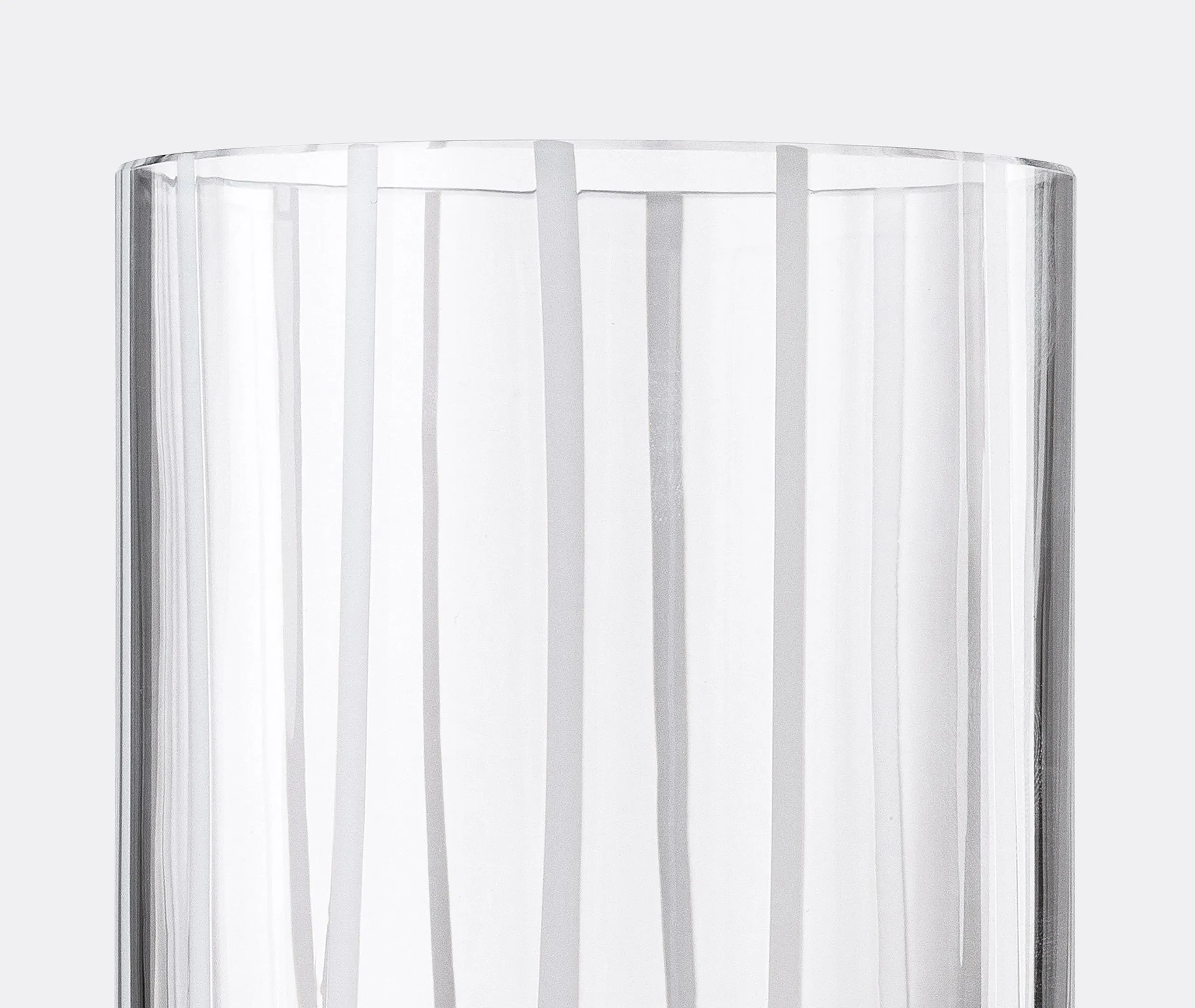 Tumbler Glass with Stripes - White, Murano Glass