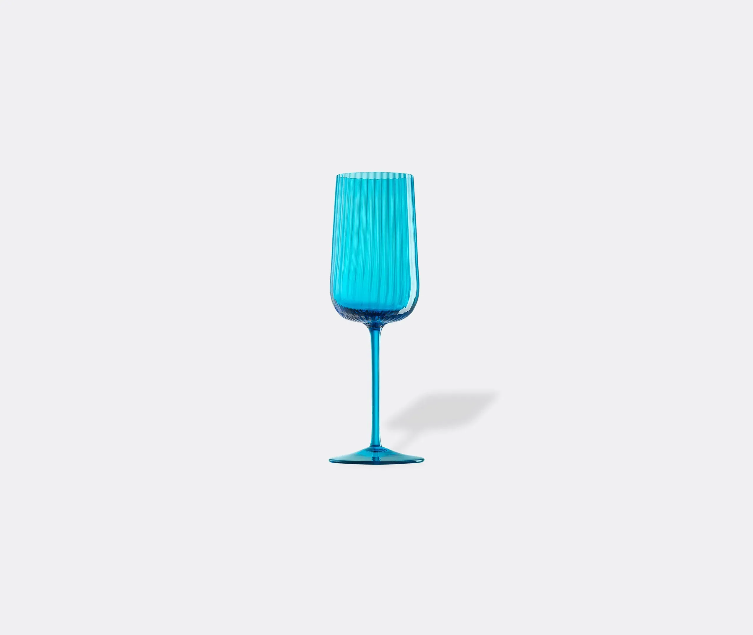 White Wine Glass with Ridged Texture - Aquamarine image