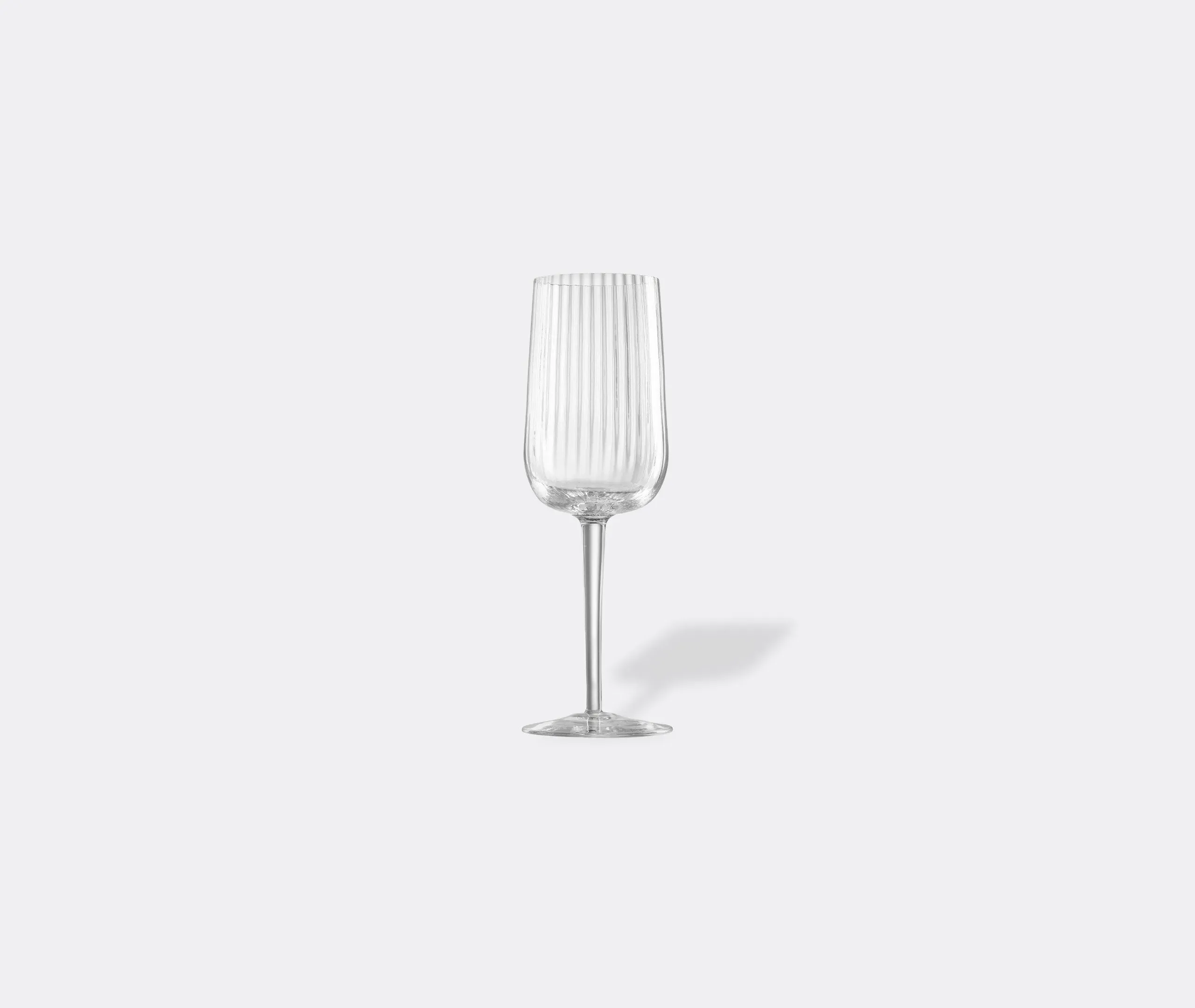 White Wine Glass with Ridged Texture - Clear, Glass