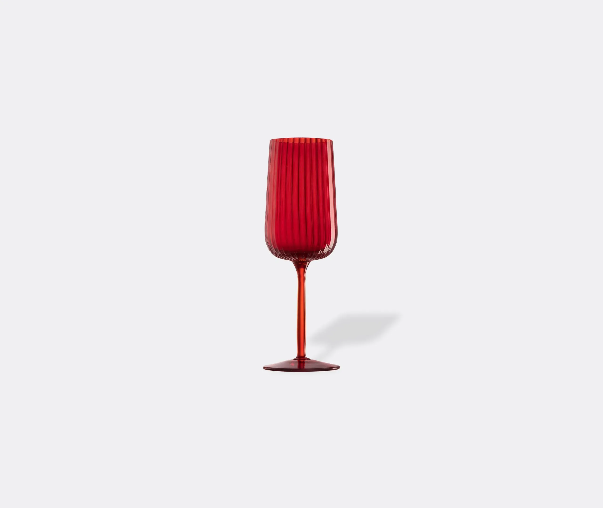 White Wine Glass with Ridged Texture - Red, Glass