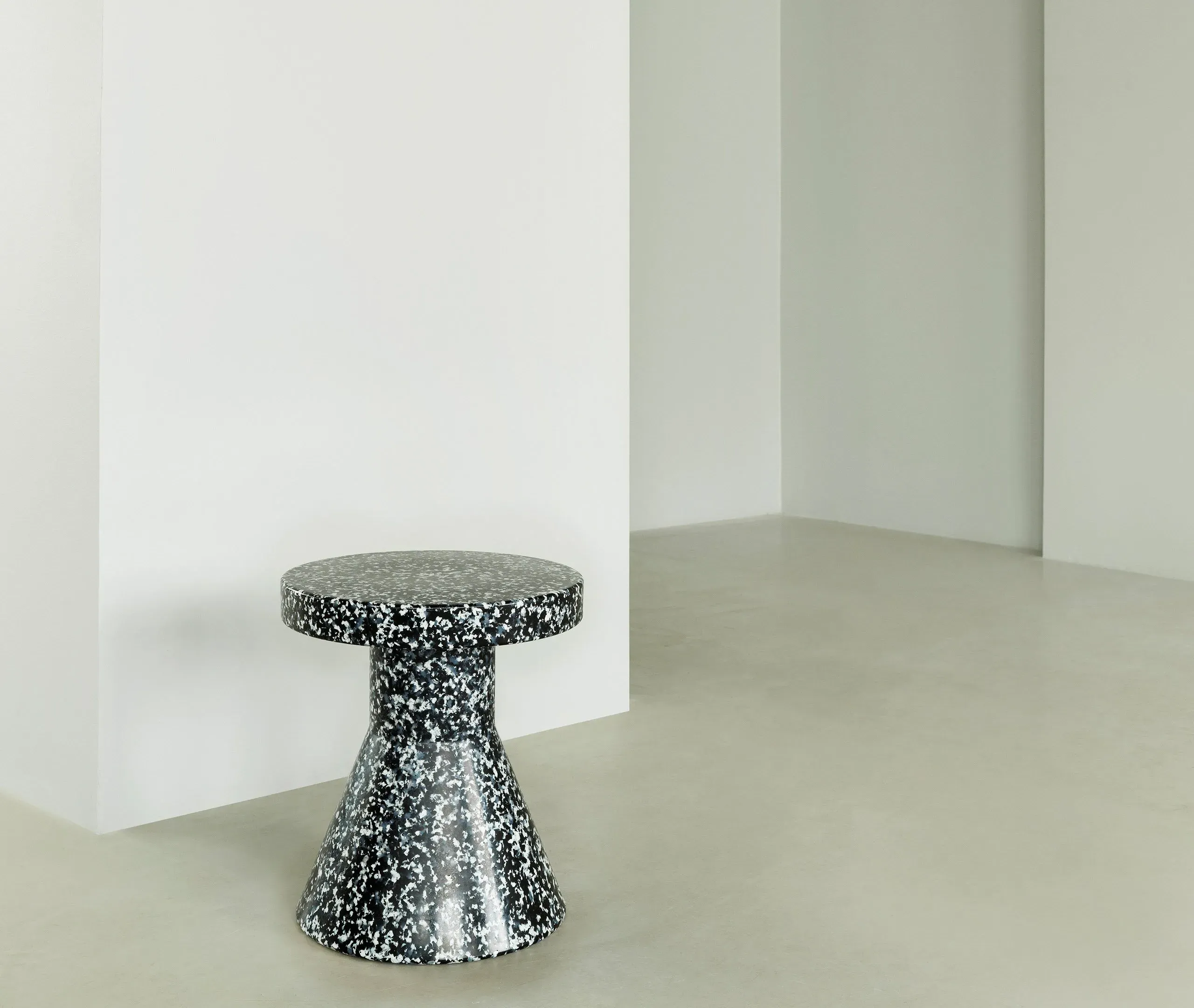 Cone Stool with Pixelated Surface - Black, Plastic