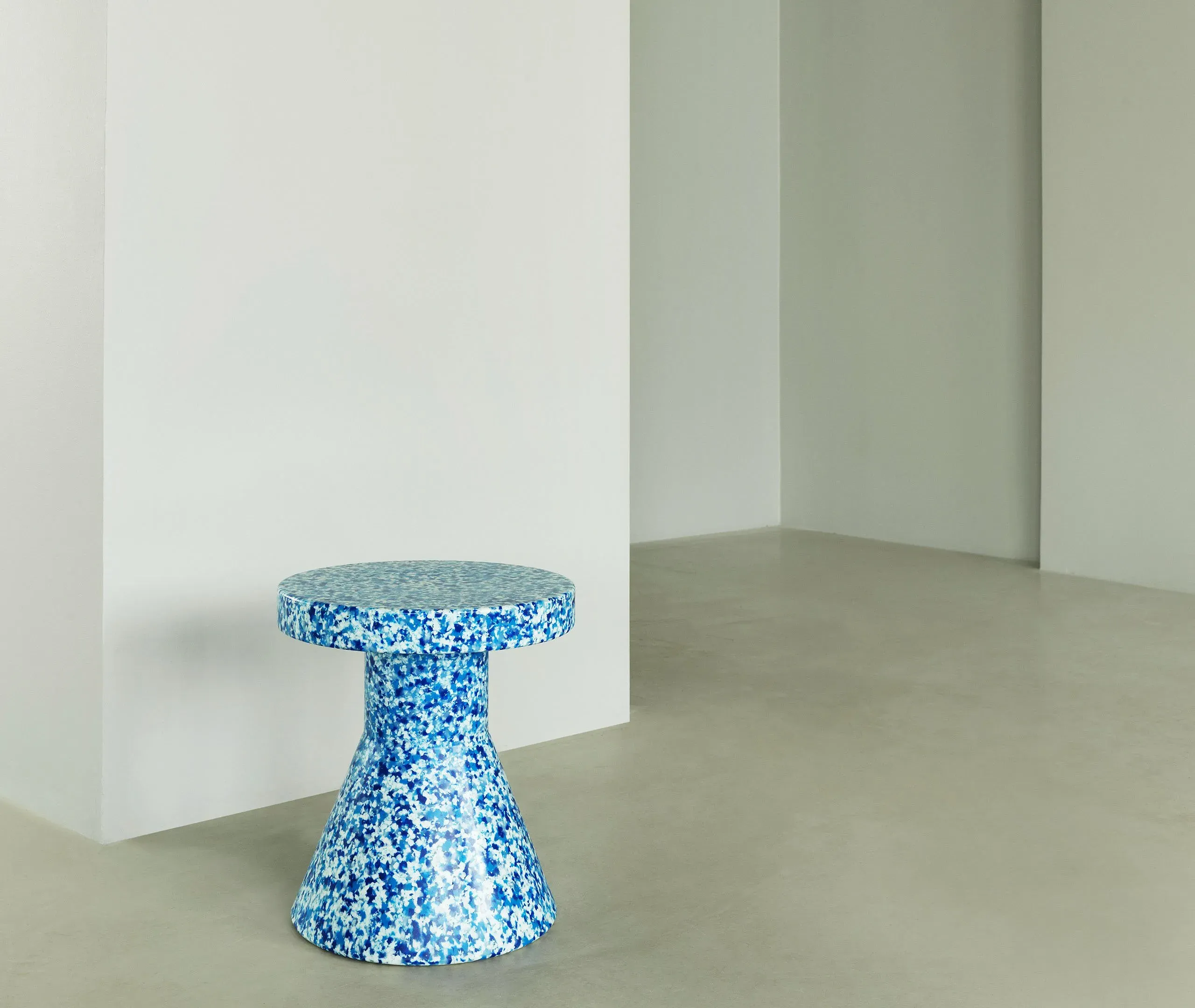 Cone Stool with Pixelated Surface - Blue, Plastic