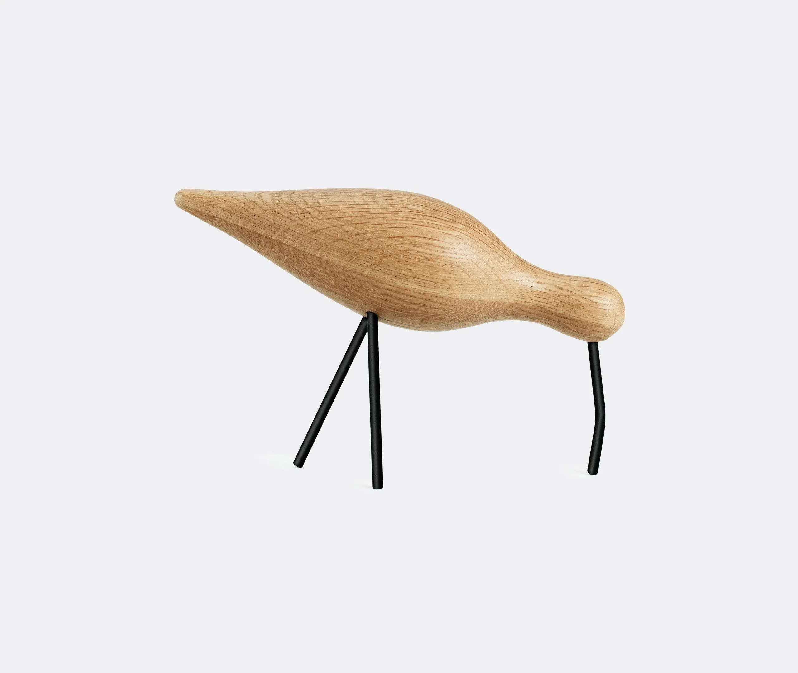 Large Decorative Bird Sculpture - Beige, Oak